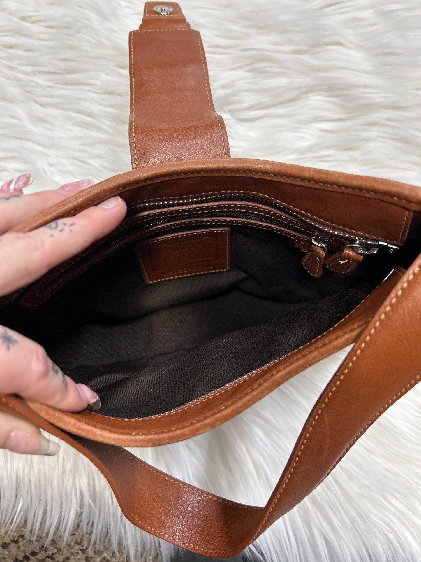 Handbag Designer By Coach In Brown, Size:Medium