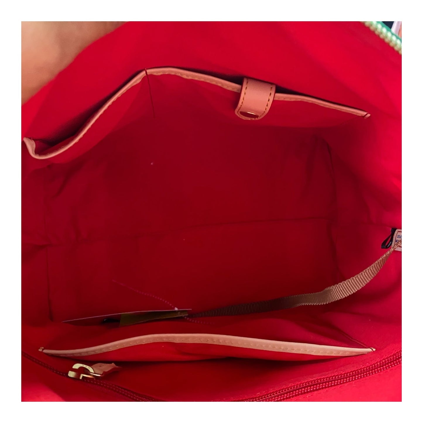 HANDBAG DESIGNER by DOONEY AND BOURKE In GREEN & TAN, Size: MEDIUM