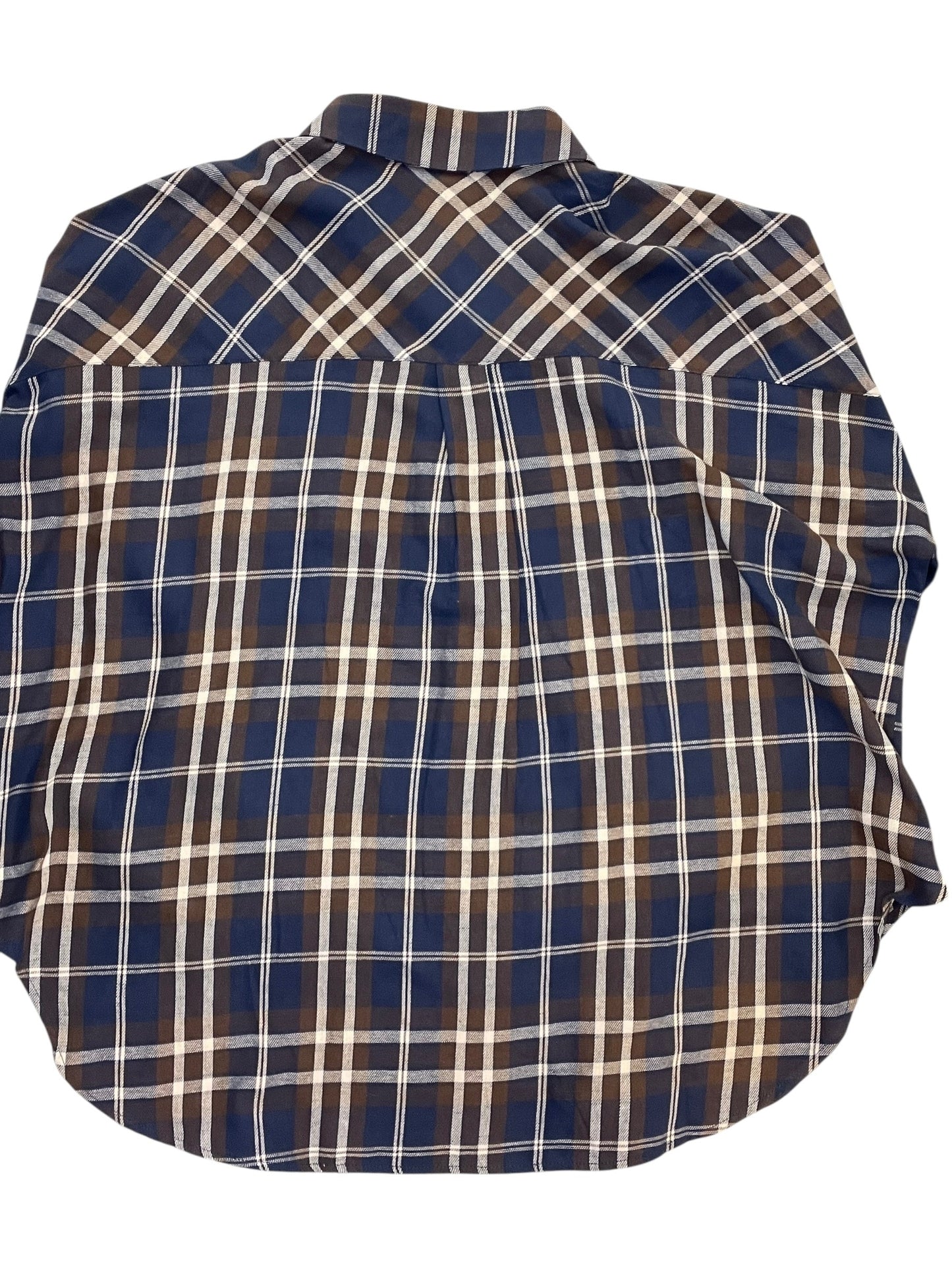 Top Ls By Cmc In Blue & Brown, Size:2X