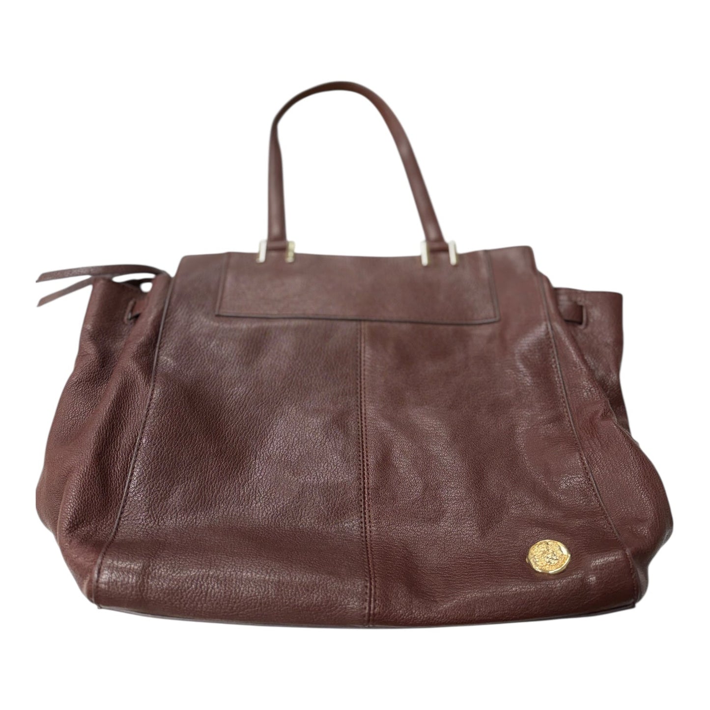Handbag Leather By Vince Camuto In brown , Size:Large