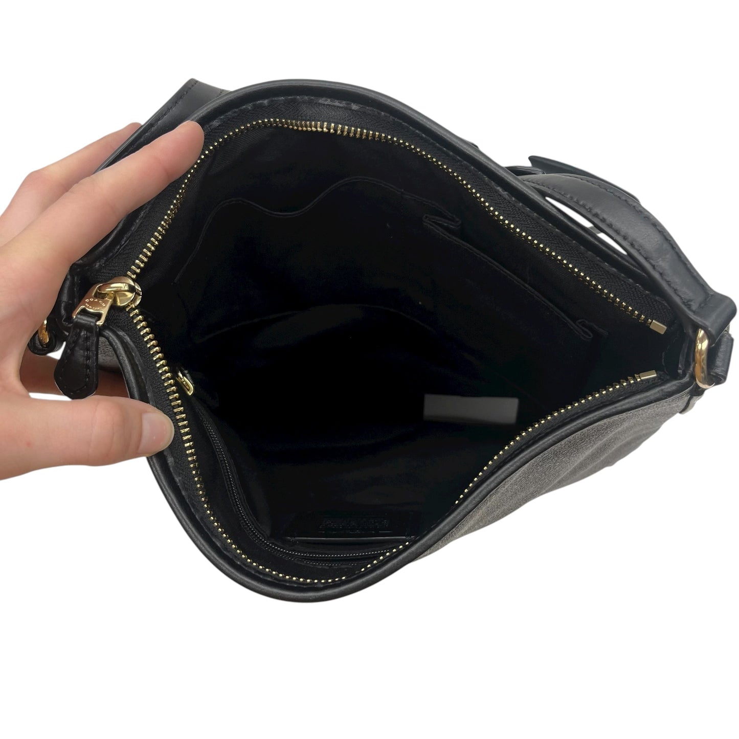 Crossbody Designer By Coach In Black & Brown, Size:Large