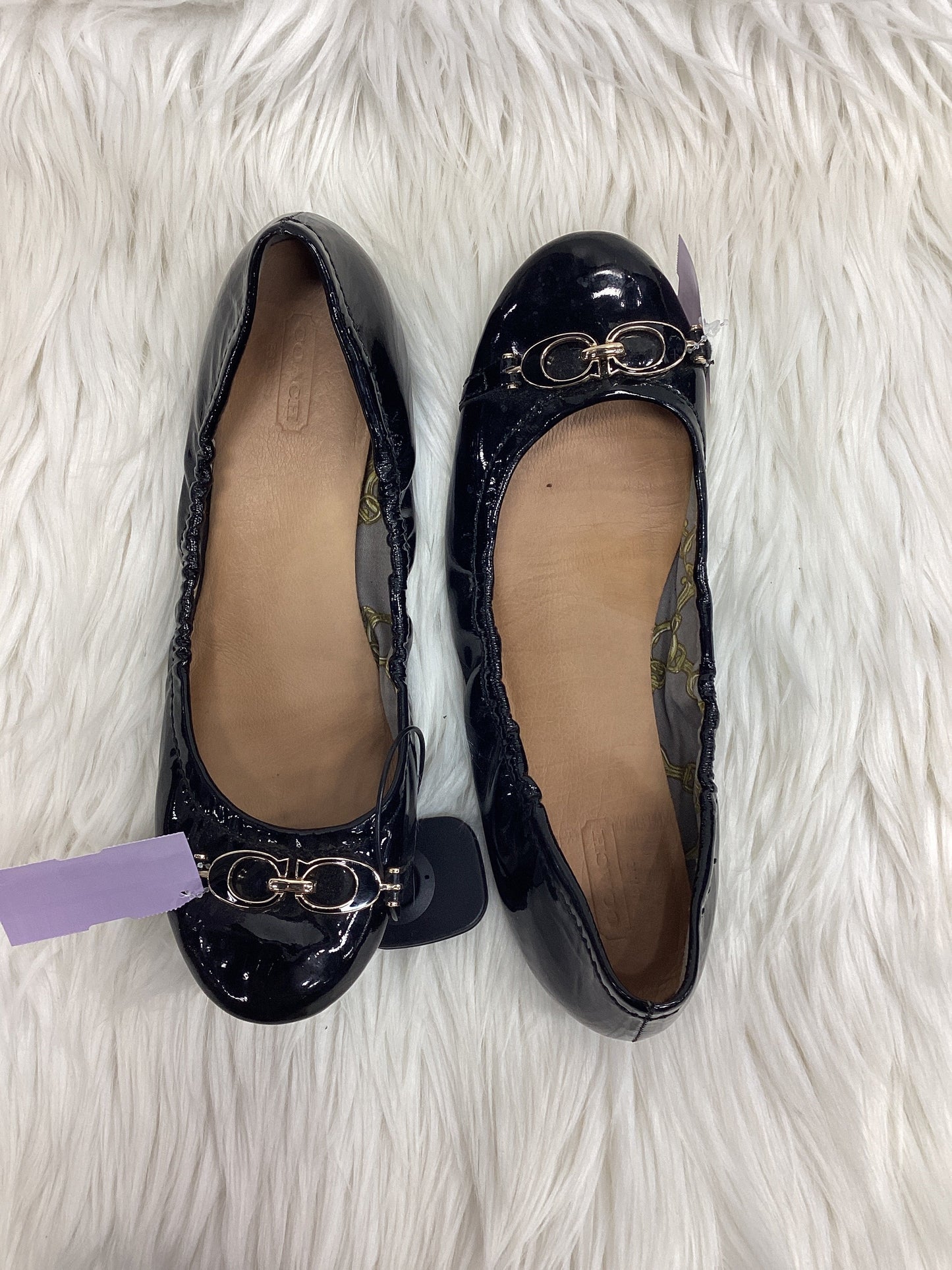Shoes Designer By Coach In Black & Gold, Size:8.5