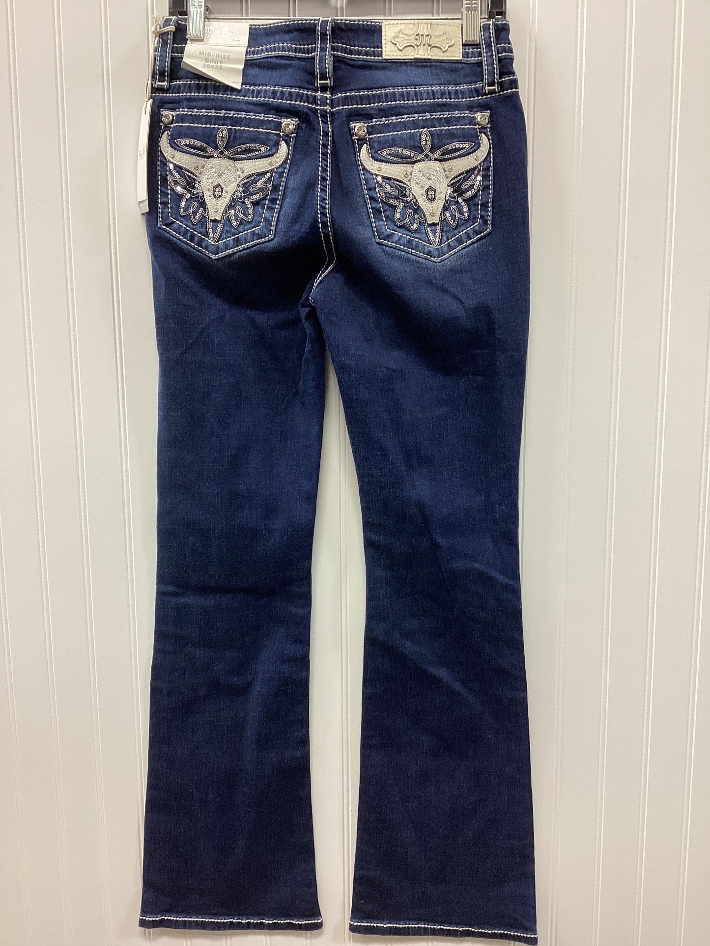Jeans Boot Cut By Miss Me In Blue Denim, Size:12 NWT