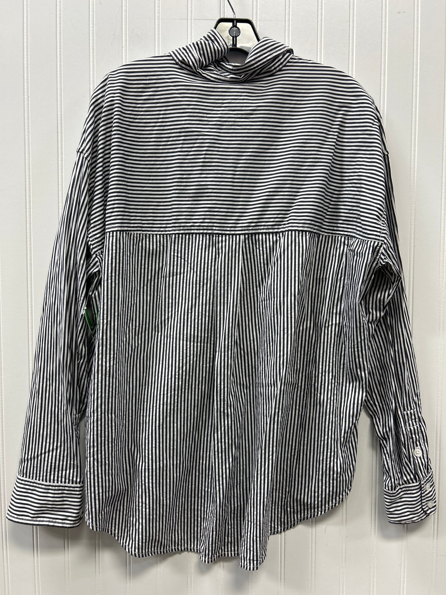 Blouse Ls By American Eagle In Black & White, Size:L