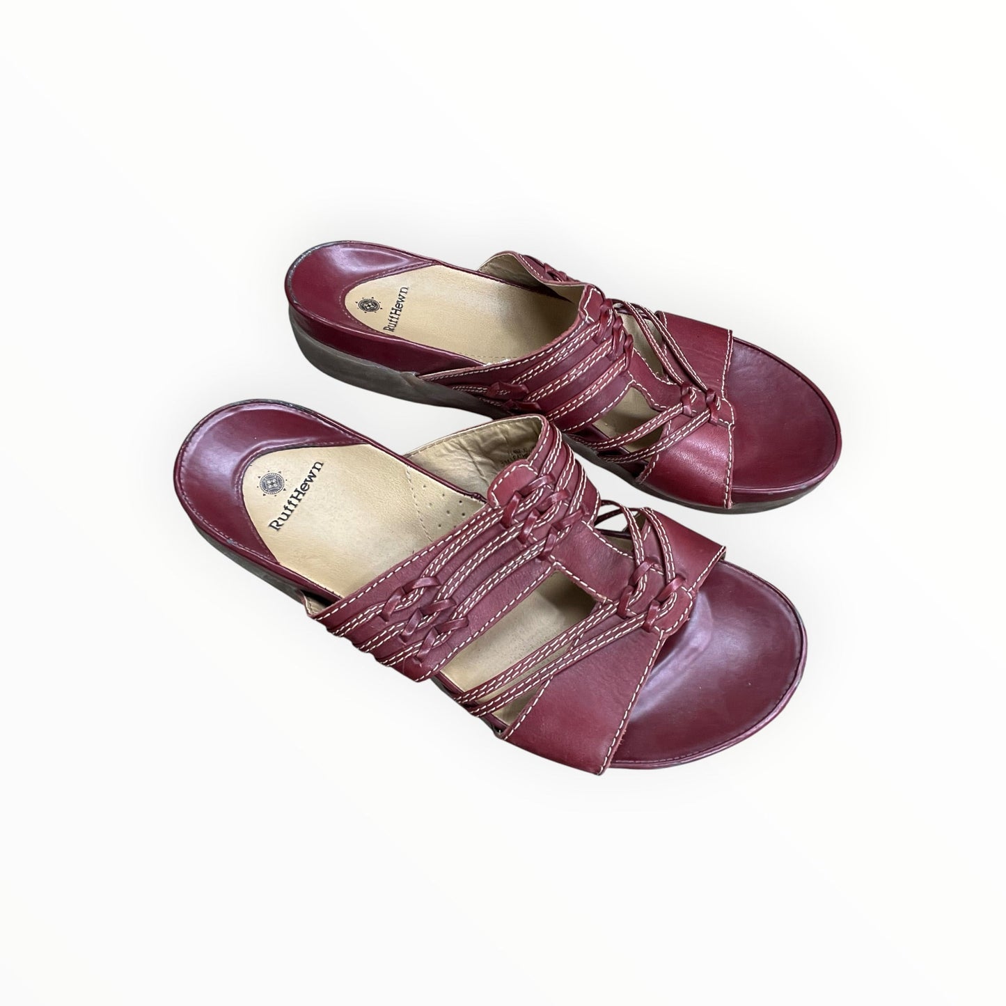 Sandals Flats By Ruff Hewn In Red, Size:8