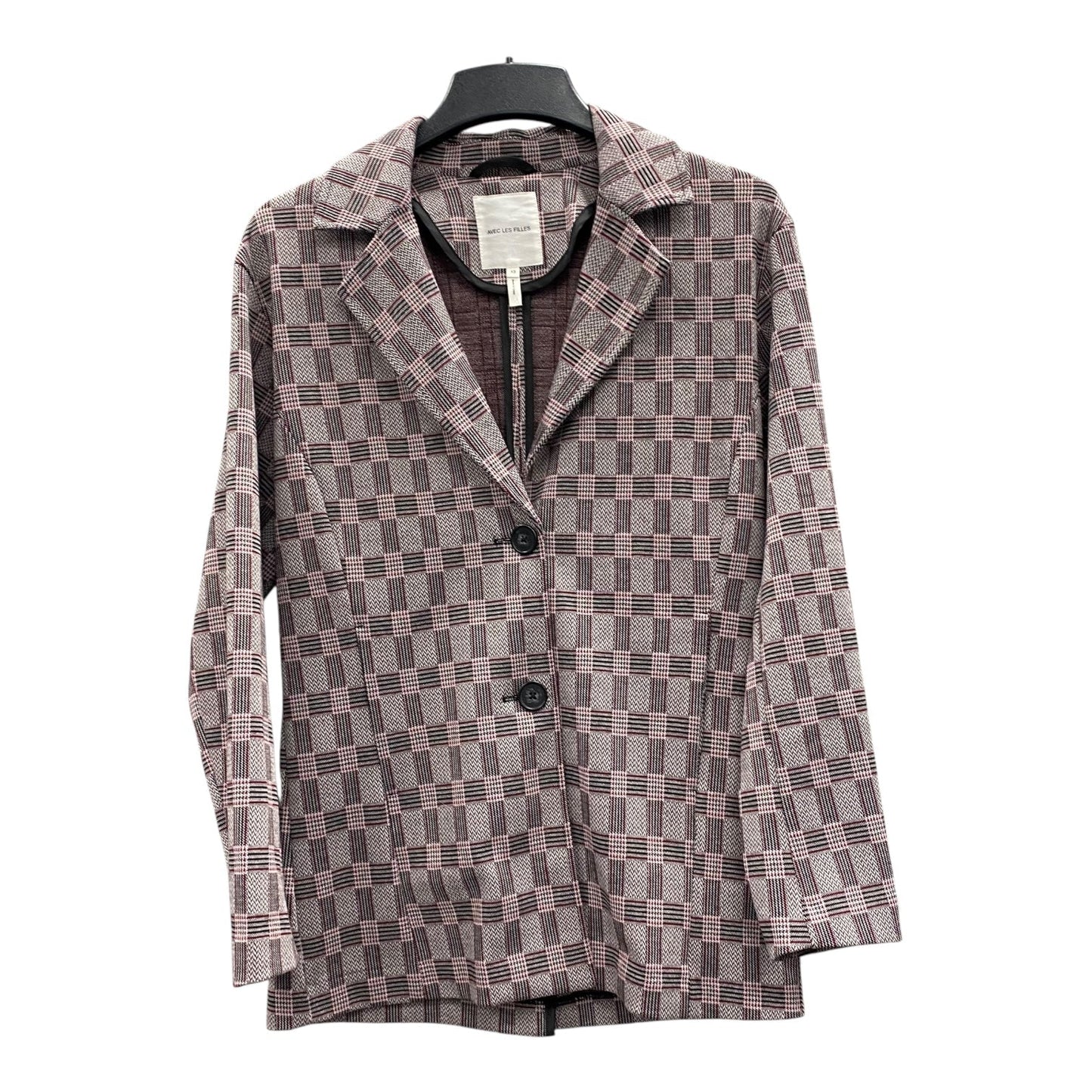 Blazer By Avec Les Filles In Grey & Pink, Size:Xs
