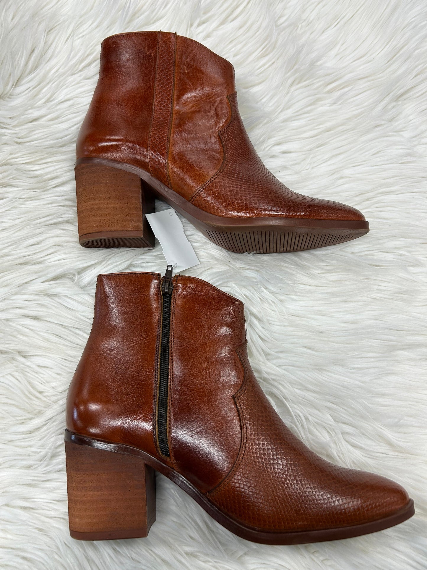 Boots Ankle Heels By Cmc In Brown, Size:9