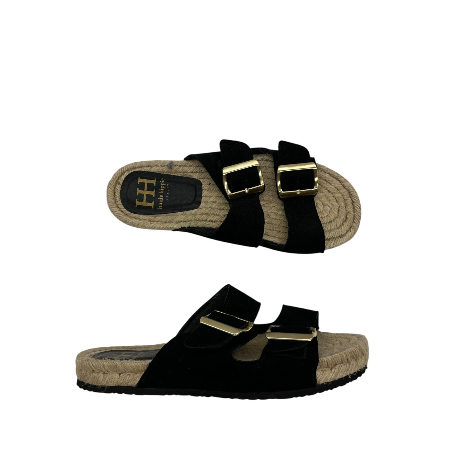Sandals Flats By Haute Hippie In Black & Tan, Size:7
