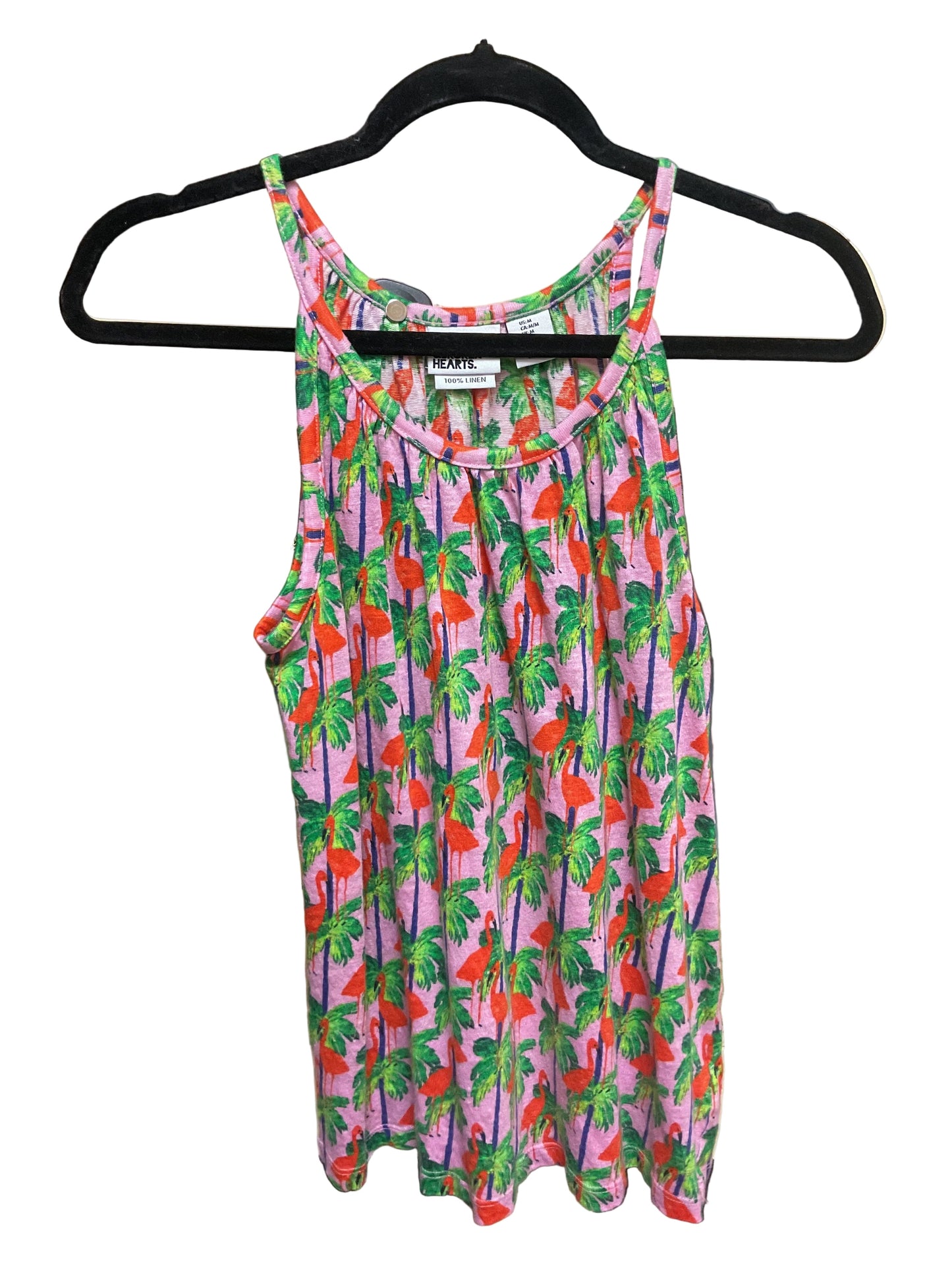Top Sleeveless By Clothes Mentor In Green & Pink, Size:M