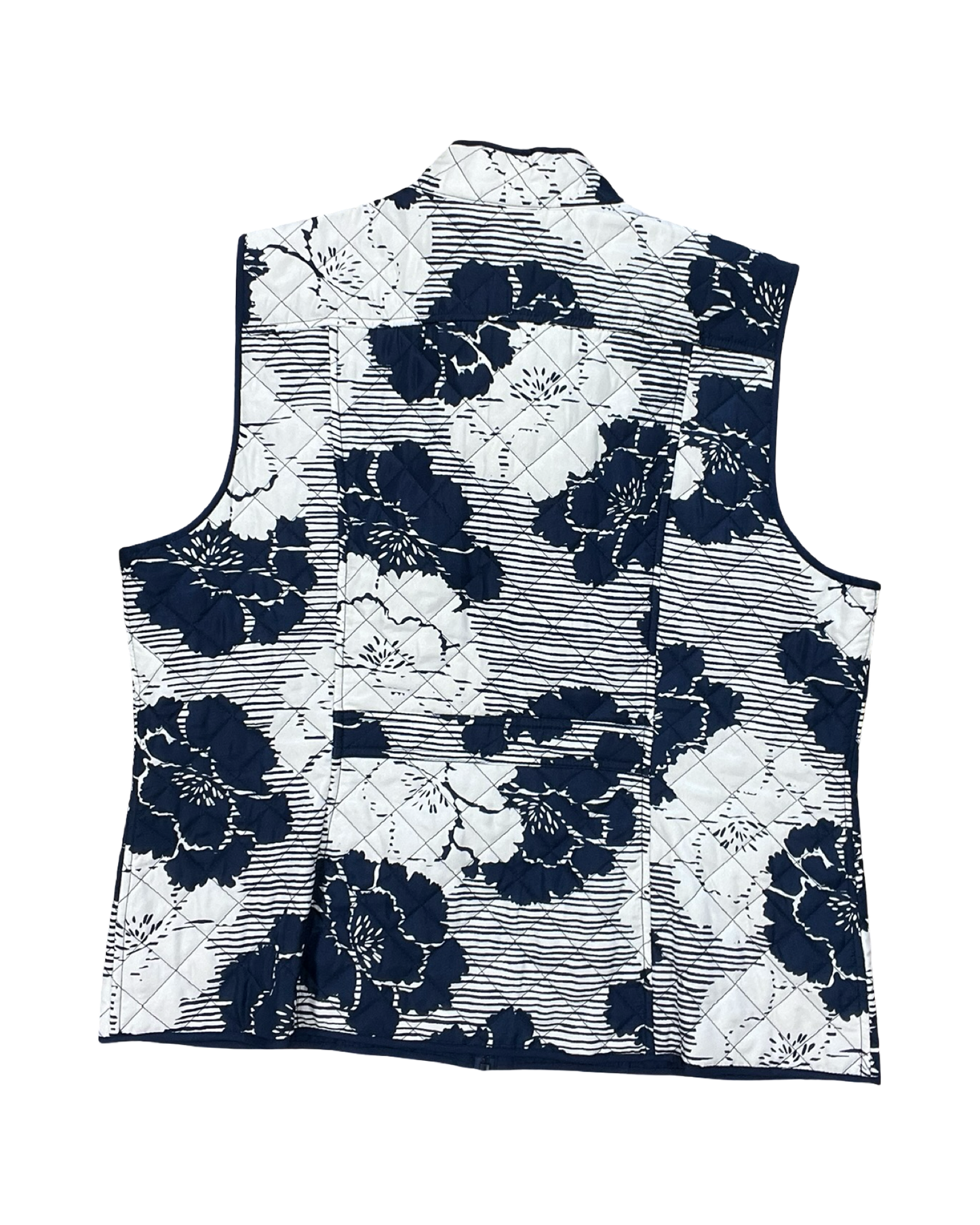 Vest Puffer & Quilted By Alfred Dunner In Blue & White, Size:1X