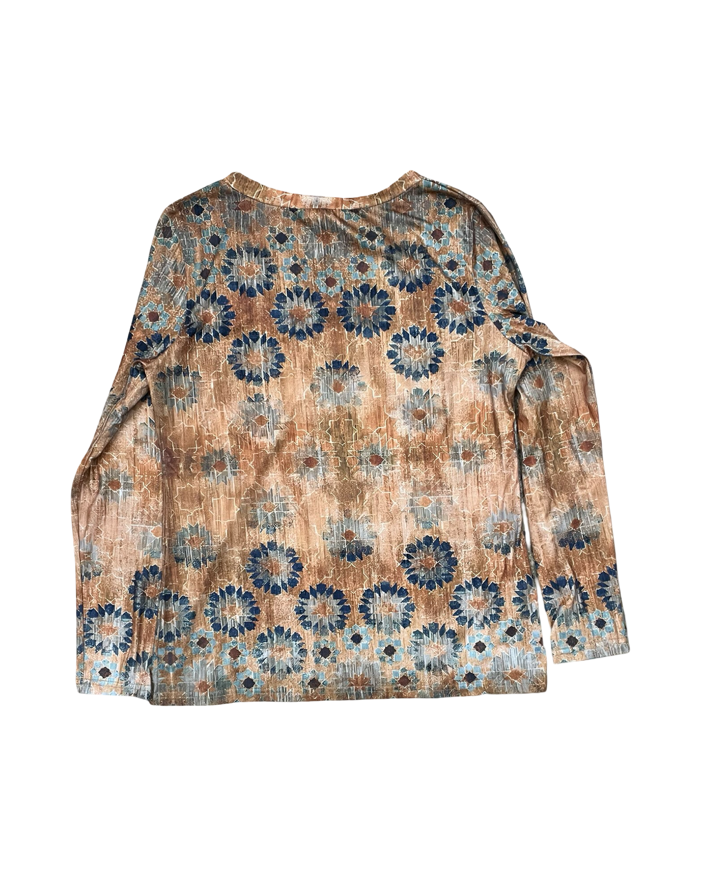 Top Ls By Clothes Mentor In Blue & Orange, Size:M