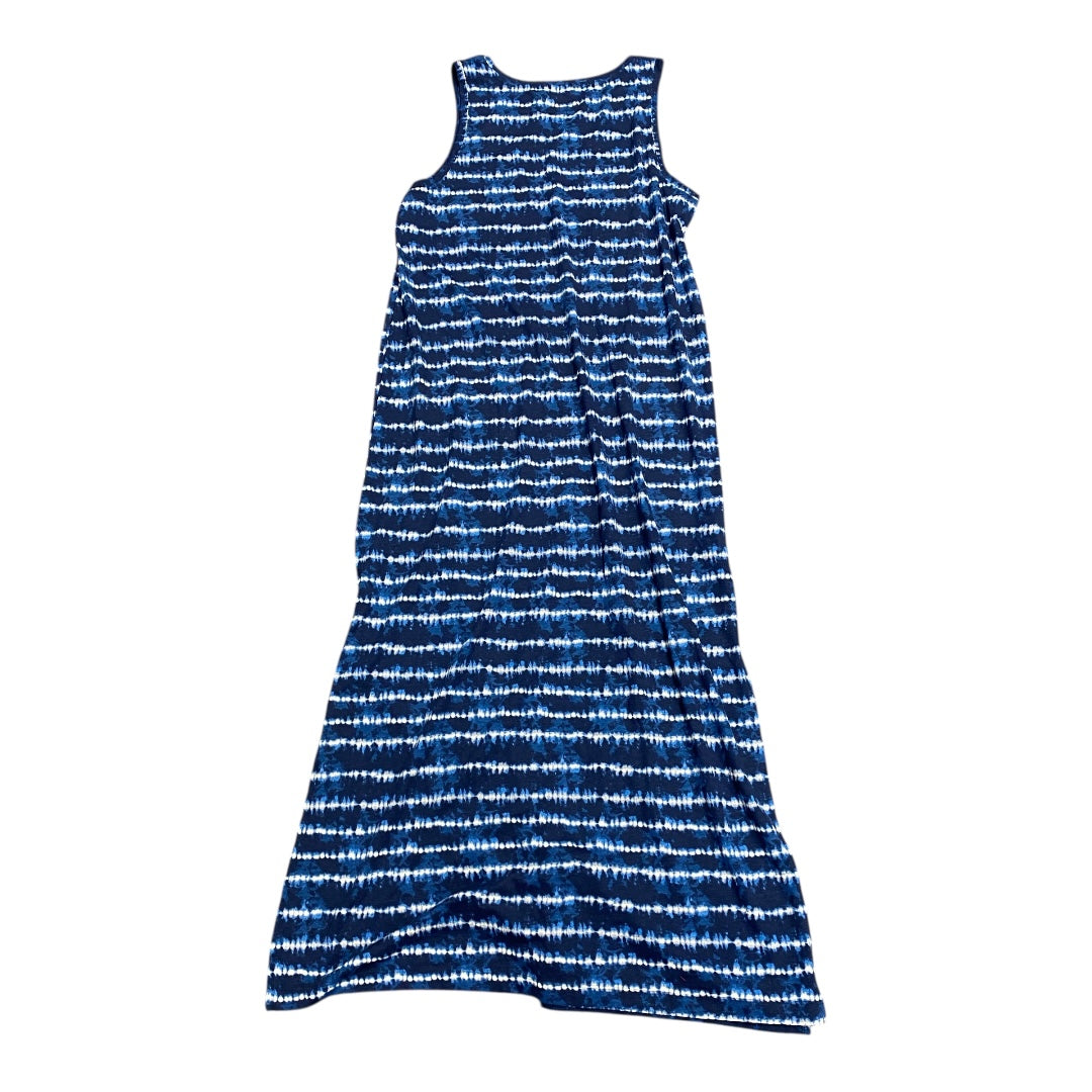 Dress Casual Maxi By Eddie Bauer In Blue & White, Size:Xl