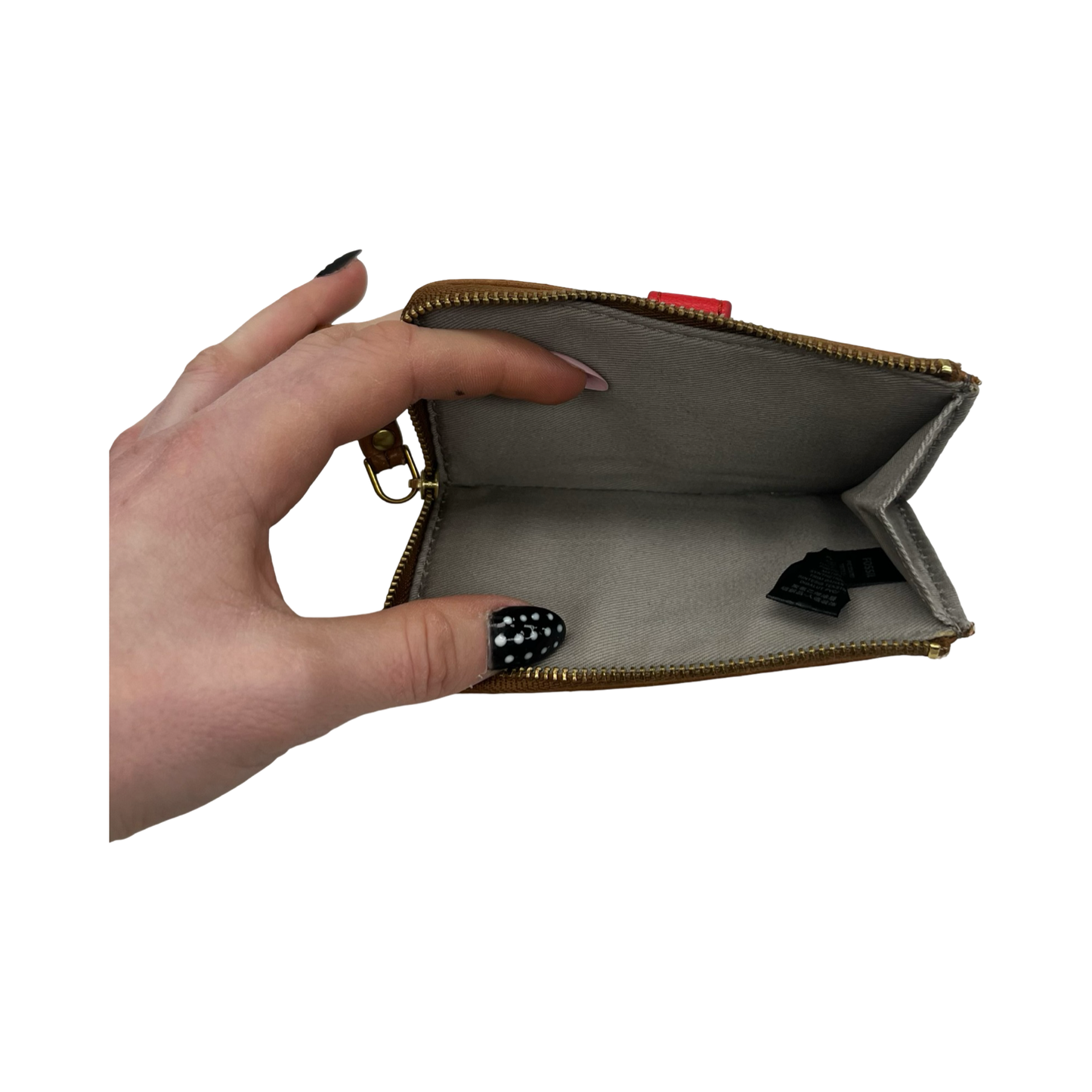 Wallet Leather By Fossil In Brown & Red, Size:Small