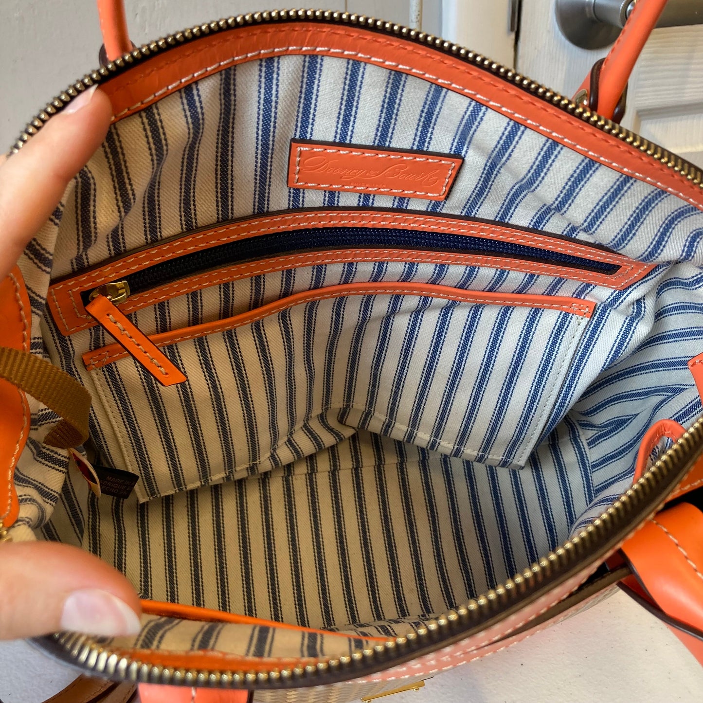 Crossbody Designer By Dooney And Bourke In Orange & Tan, Size:Medium