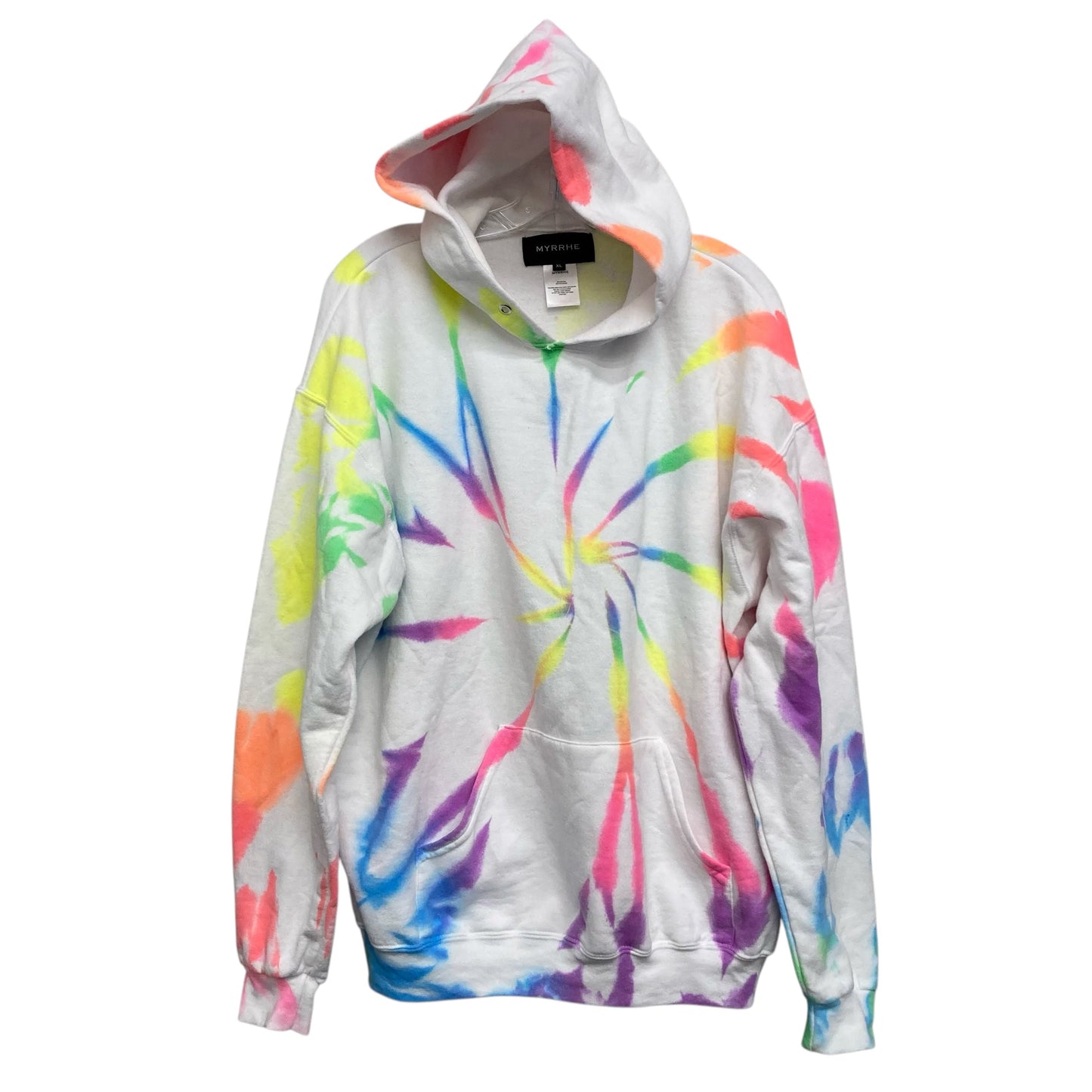 Athletic Sweatshirt Hoodie By Myrrhe In Tie Dye Print, Size:Xl