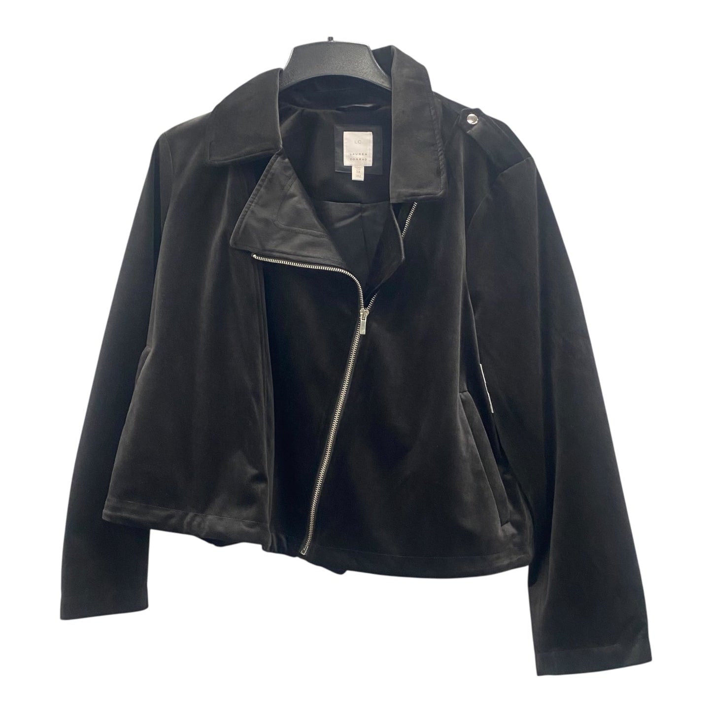 Jacket Moto By Lc Lauren Conrad In Black, Size:1X