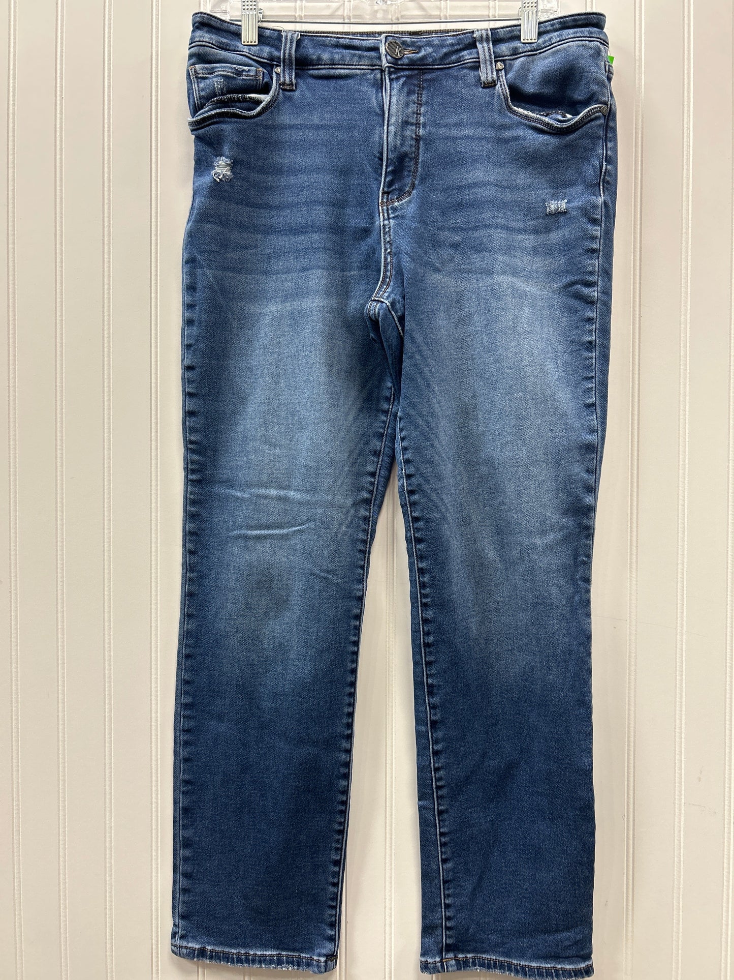 Jeans Straight By Kut In Blue Denim, Size:12L