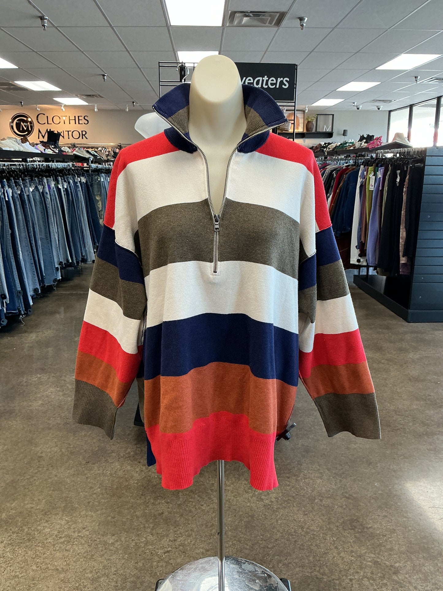 Sweatshirt Crewneck By Free People In Striped Pattern, Size:Xs