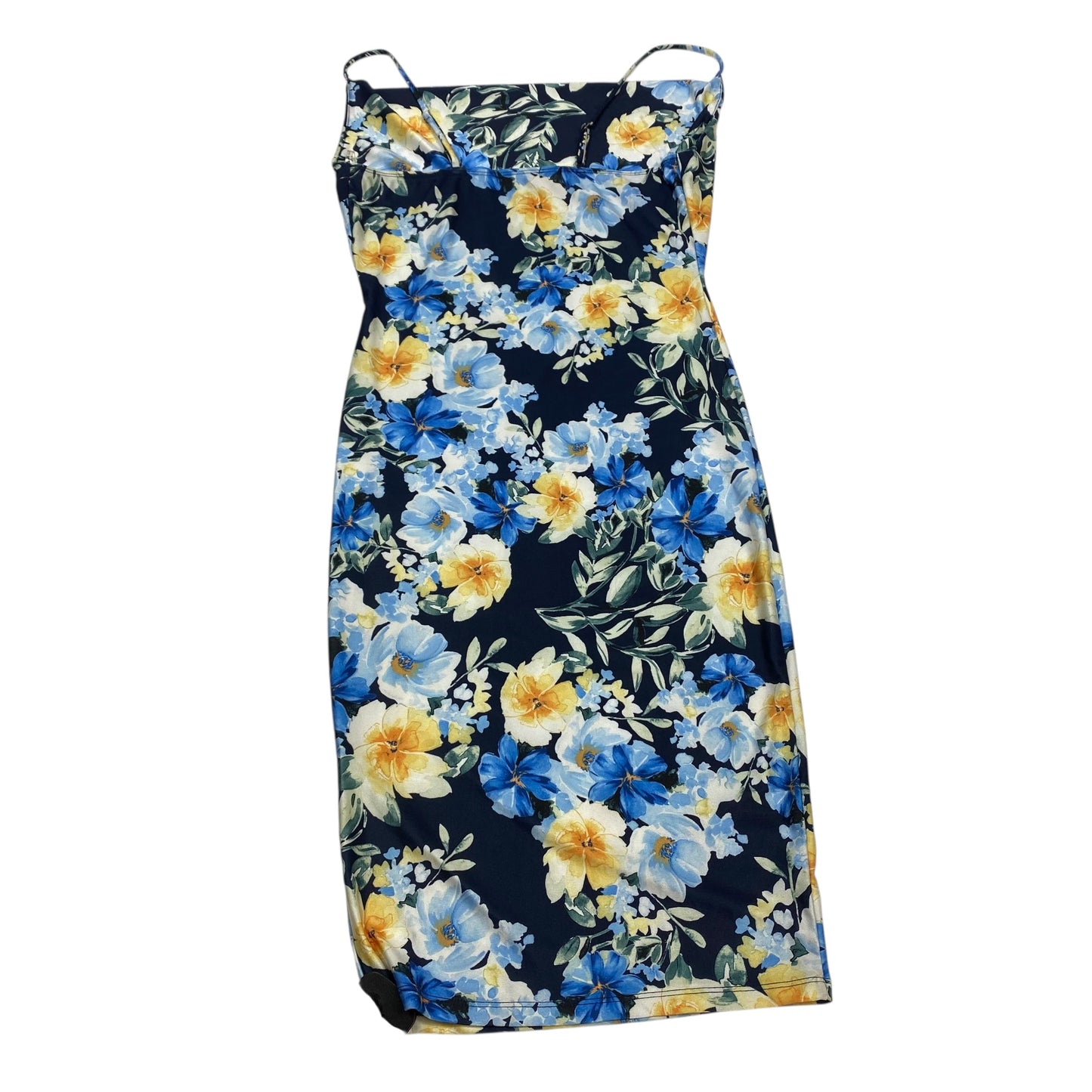 Dress Casual Midi By Iris In Blue & Yellow, Size:M