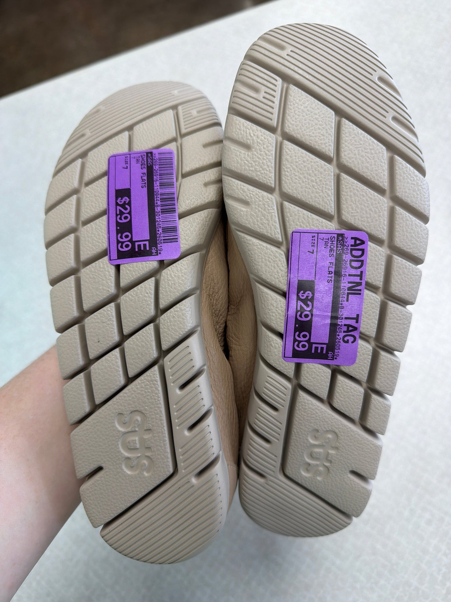 Shoes Flats By Sas In Tan, Size:7