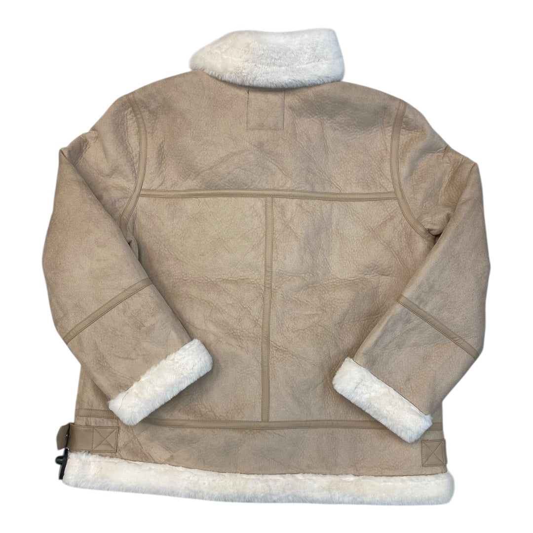 Coat Faux Fur & Sherpa By Maurices In Cream, Size:Xl