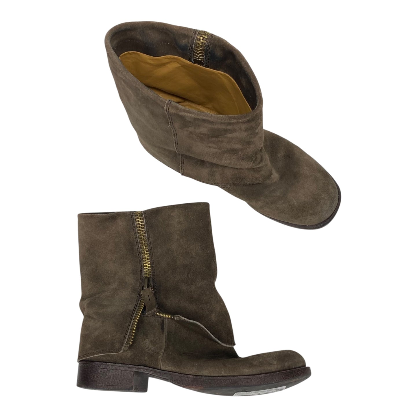 Boots Mid-Calf Flats By Nine West In Brown, Size:8