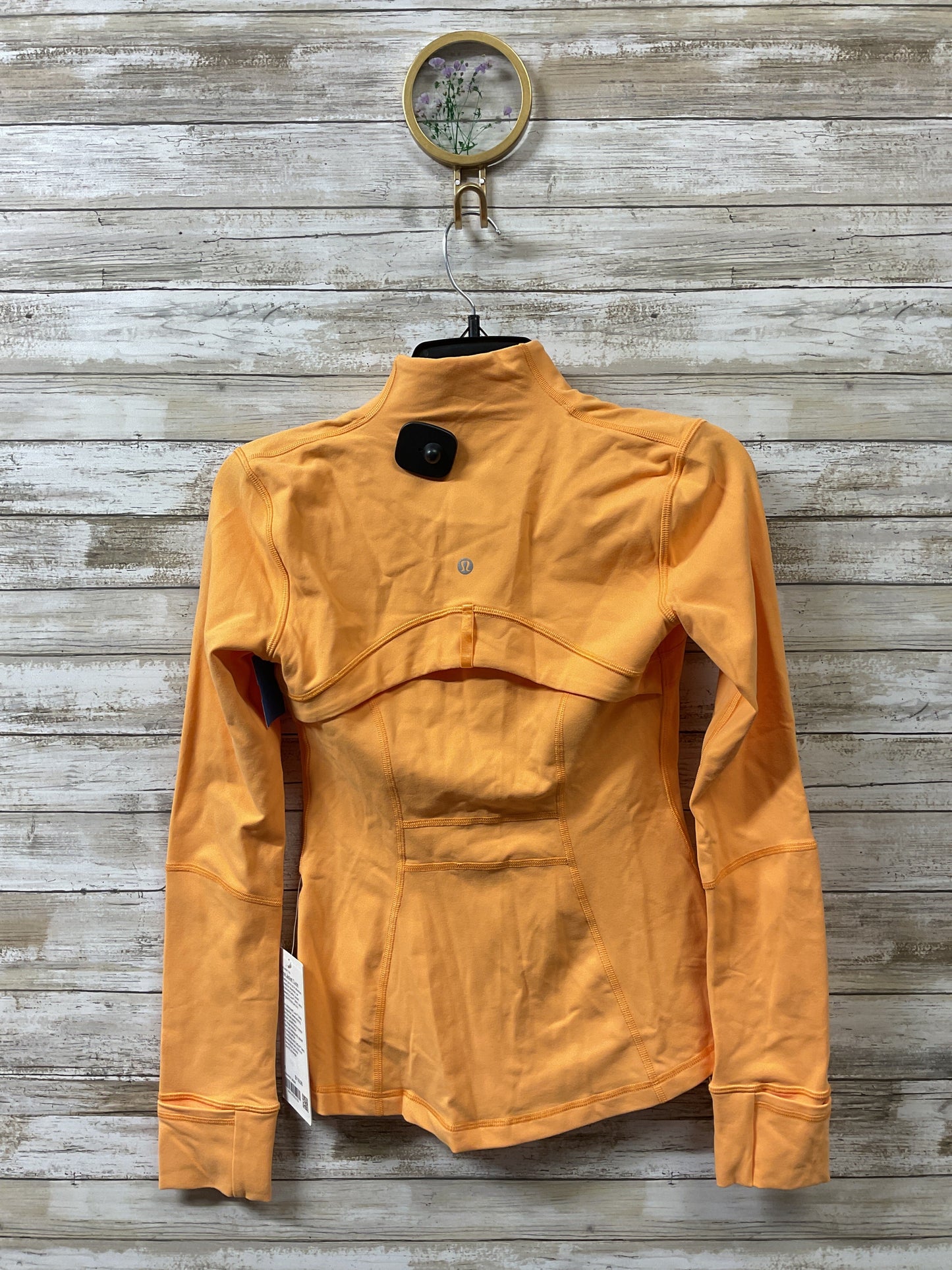 Athletic Jacket By Lululemon In Orange, Size:4