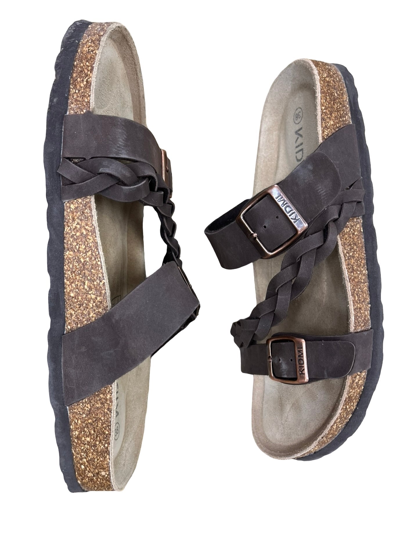 Sandals Flats By Clothes Mentor In Brown, Size:7.5