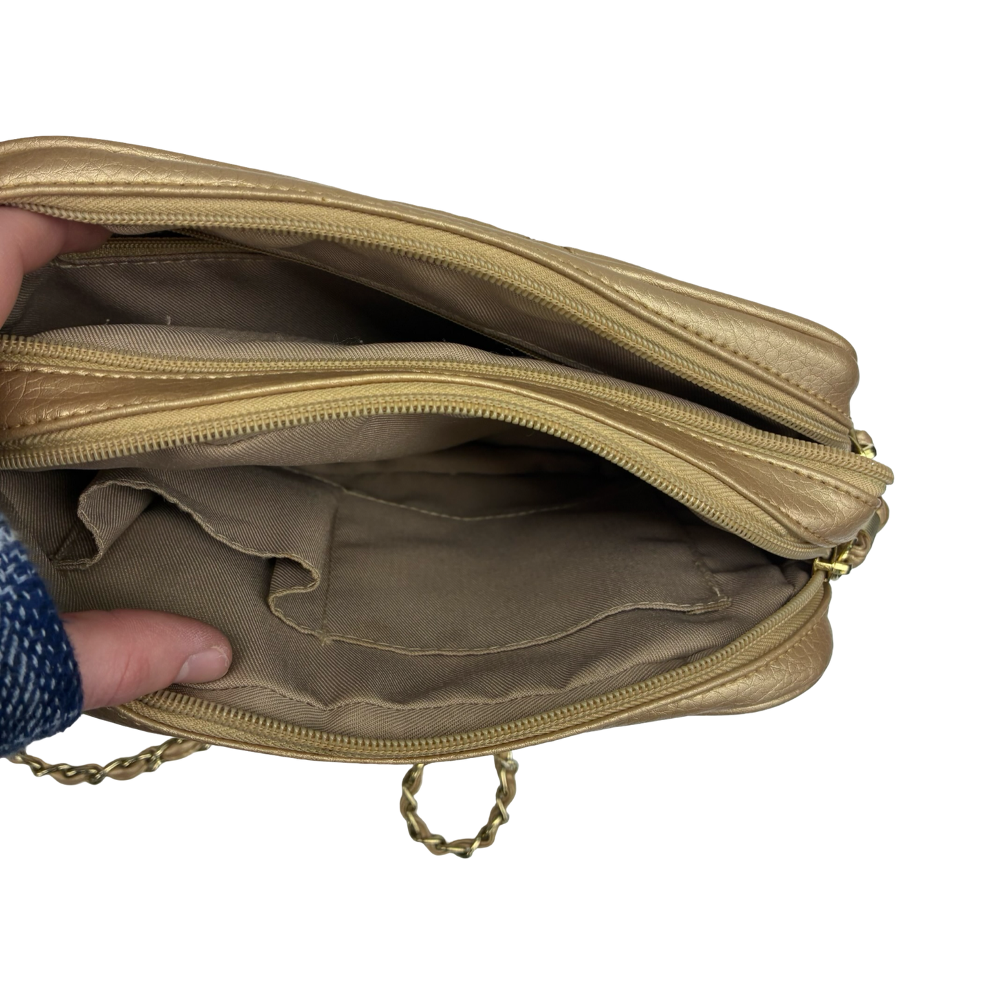 Crossbody By Cme In Gold, Size:Medium