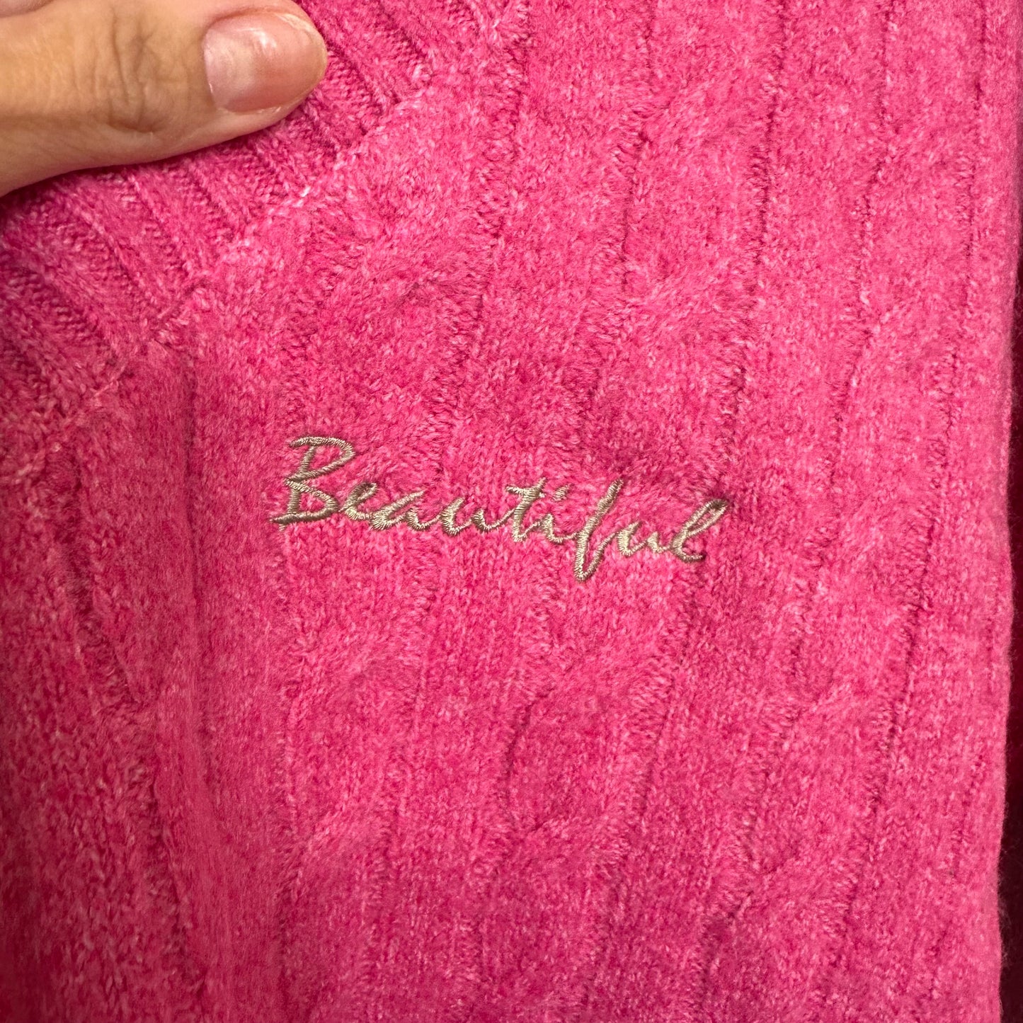 Cropped Sweater By Ee Some In Pink, Size: L