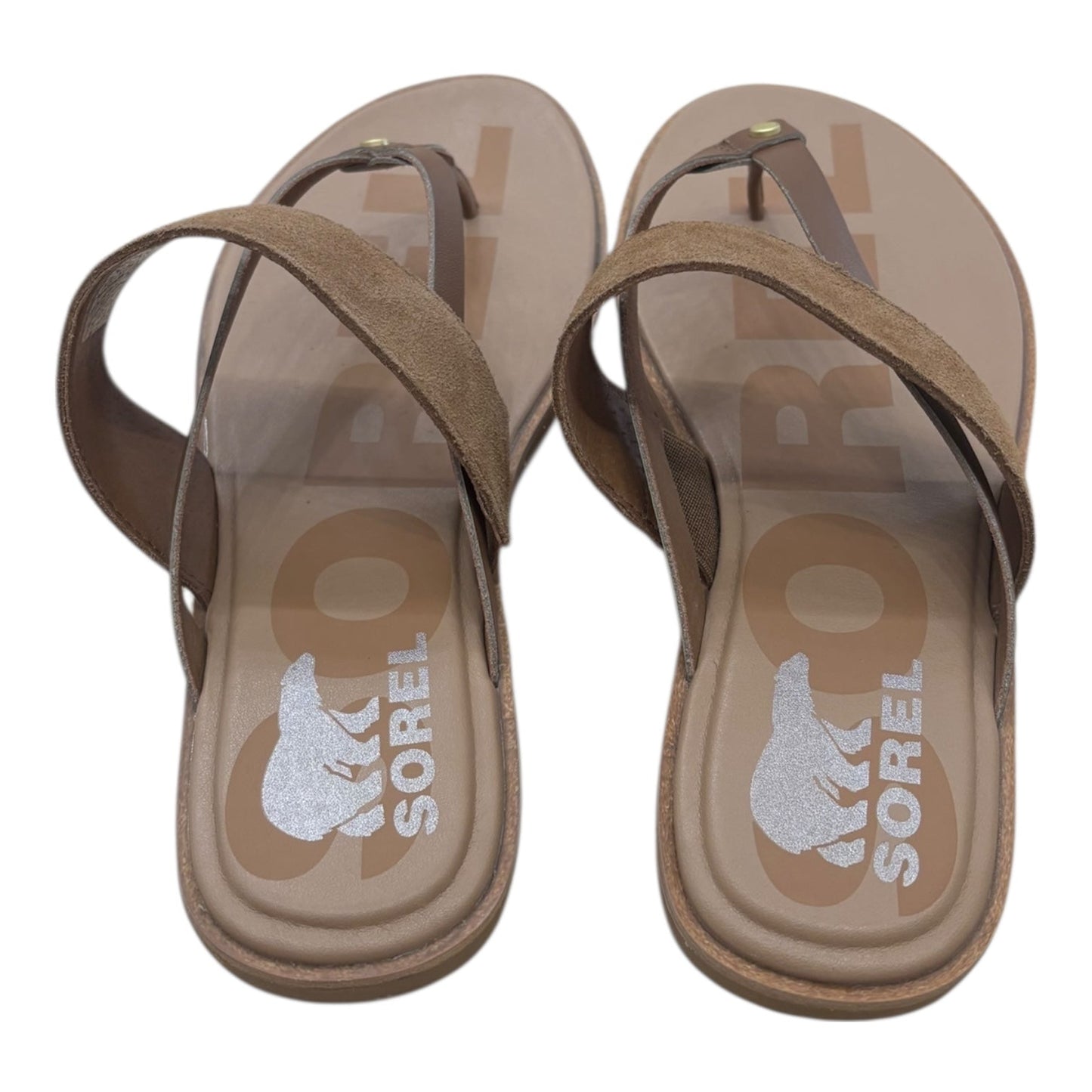 Sandals Flats By Sorel In Tan, Size:7.5