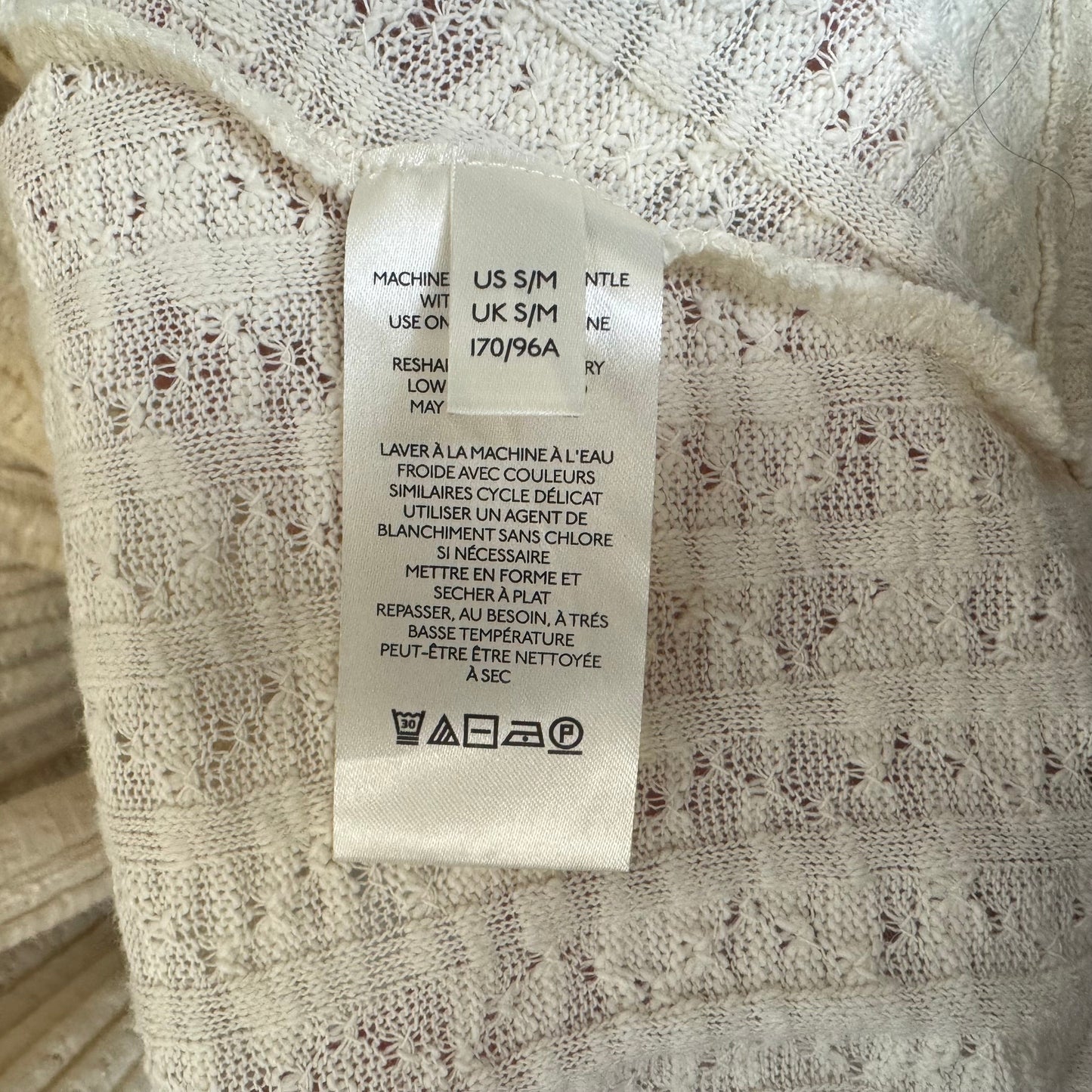 Sweater Cardigan By Anthropologie In Cream, Size: S/M