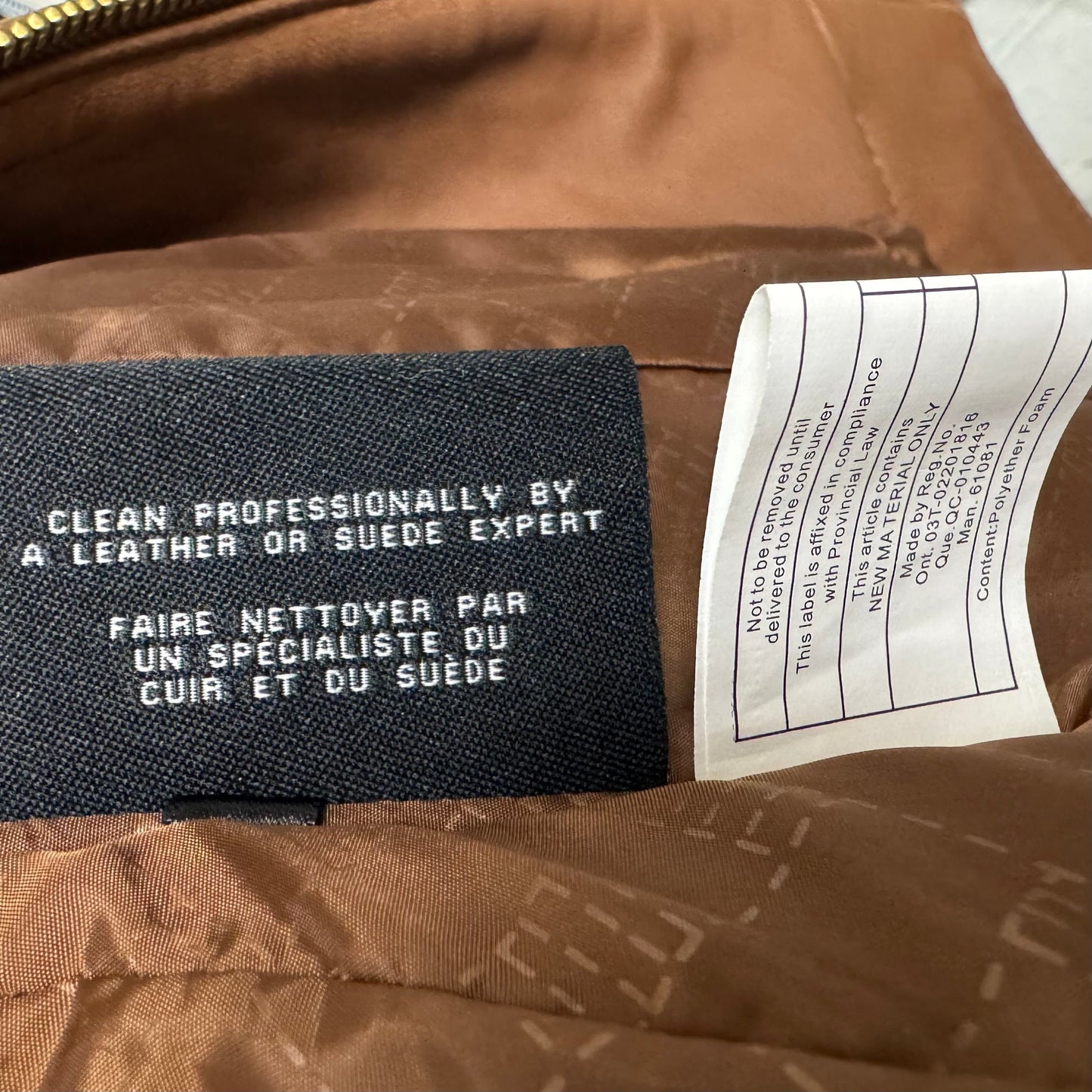 Women's Curved-Seam Leather Jacket By Cole-haan In Brown, Size: M