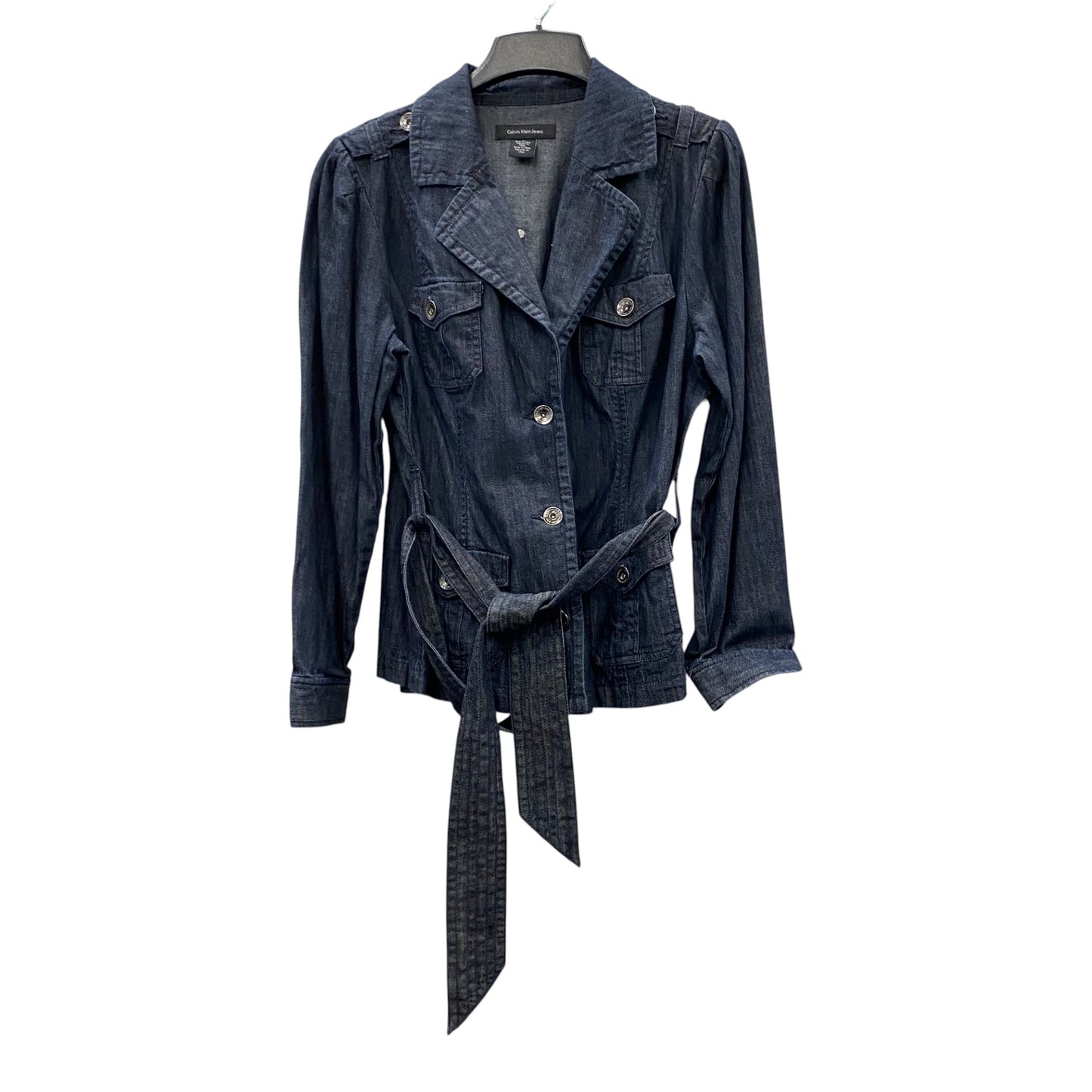 Jacket Denim By Calvin Klein In Blue, Size:1X