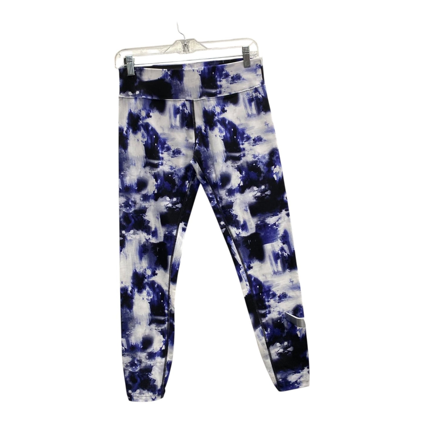 Athletic Leggings By Calvin Klein In Blue, Size:M