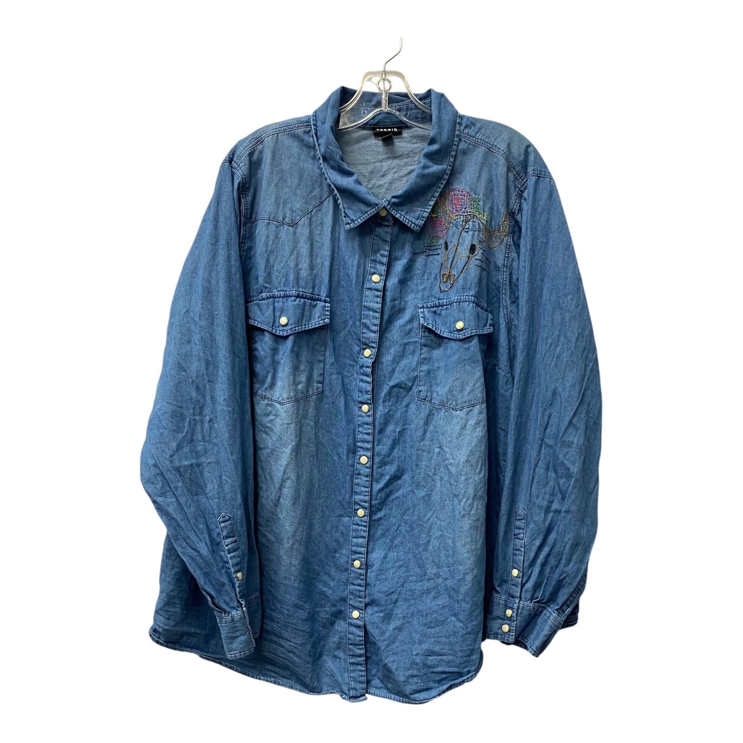 Top Ls By Torrid In Blue, Size:3X