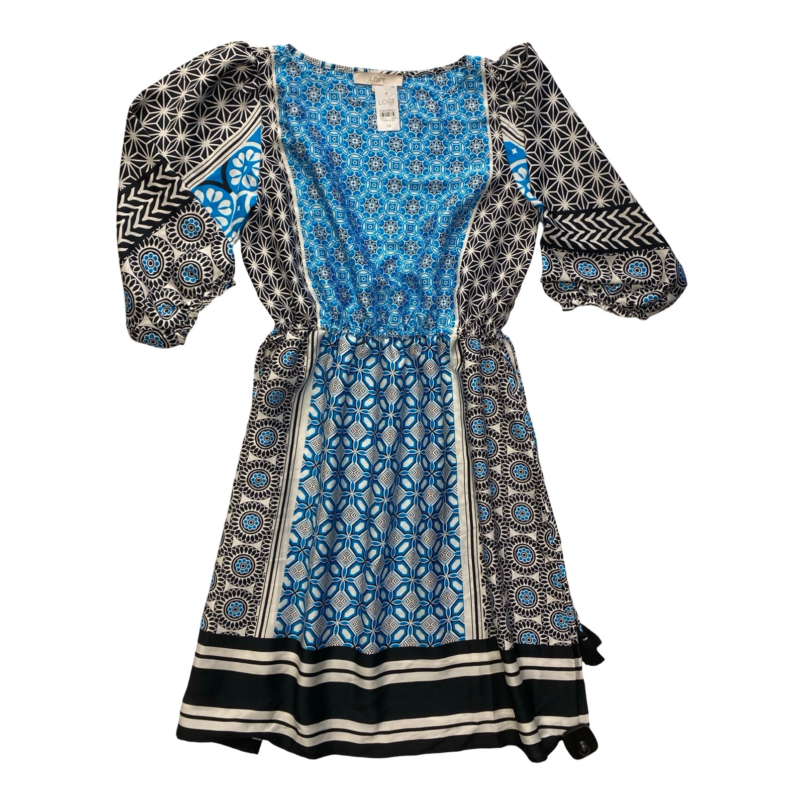 Dress Casual Short By Loft In Blue & White, Size:Xs