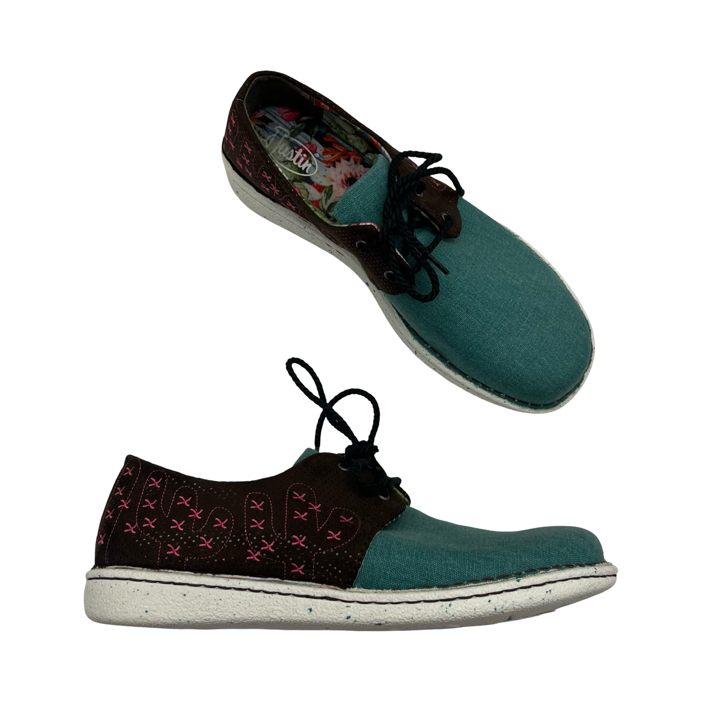 Shoes Flats By Justin In Teal, Size:9