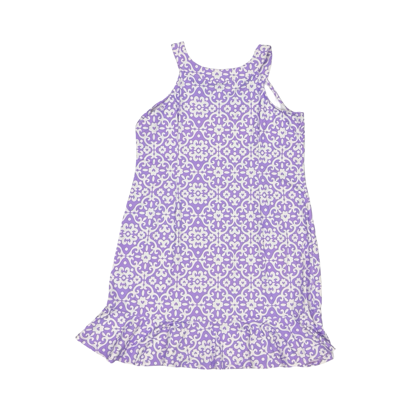 Dress Casual Short By Lulu B In Purple & White, Size:L