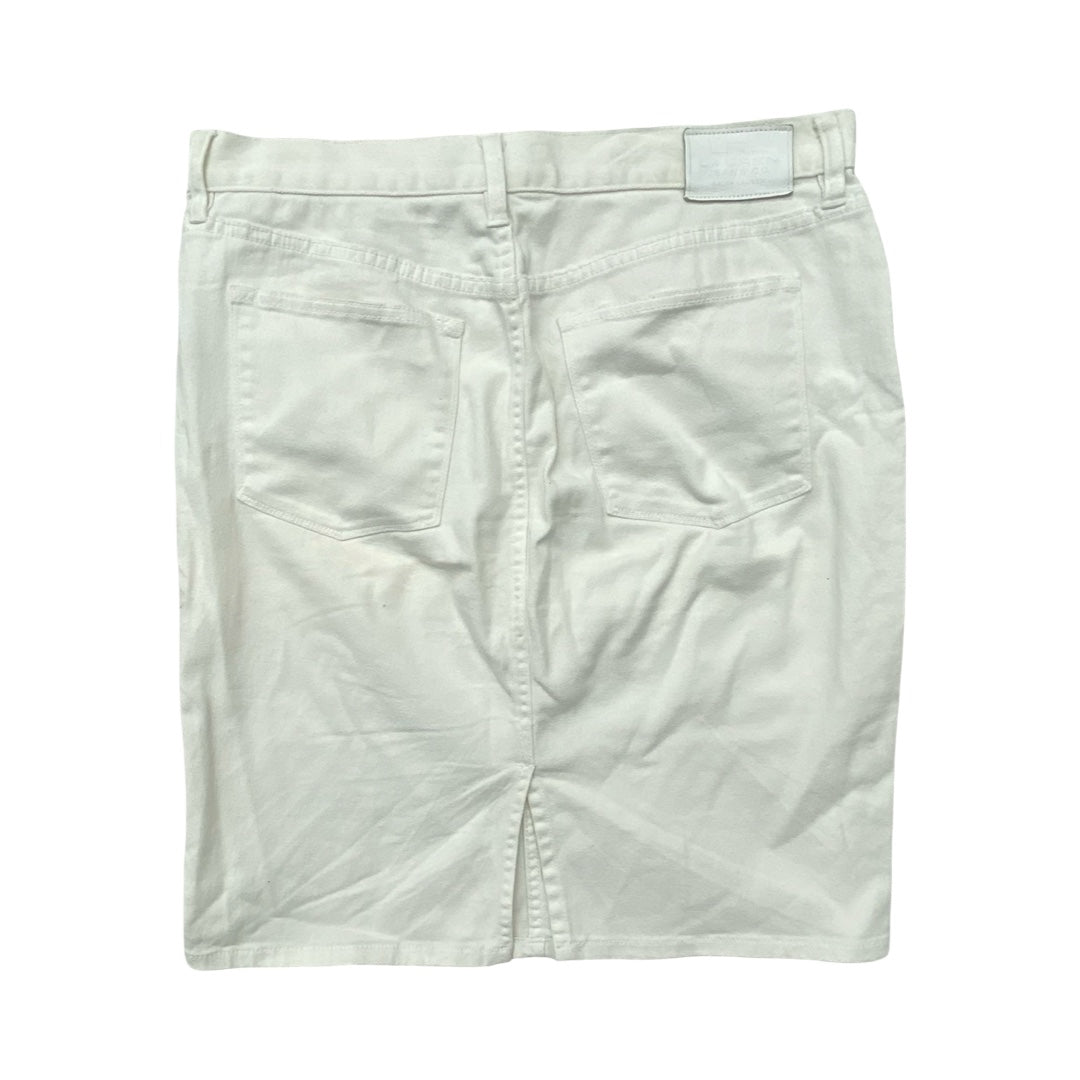 Skirt Midi By Lauren By Ralph Lauren In White Denim, Size:12