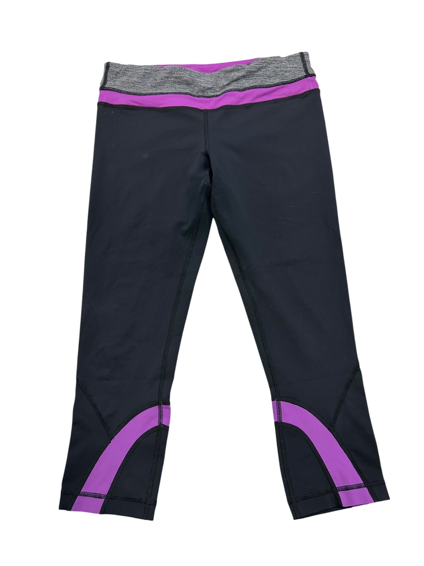 Athletic Leggings By Lululemon In Black & Purple, Size:8