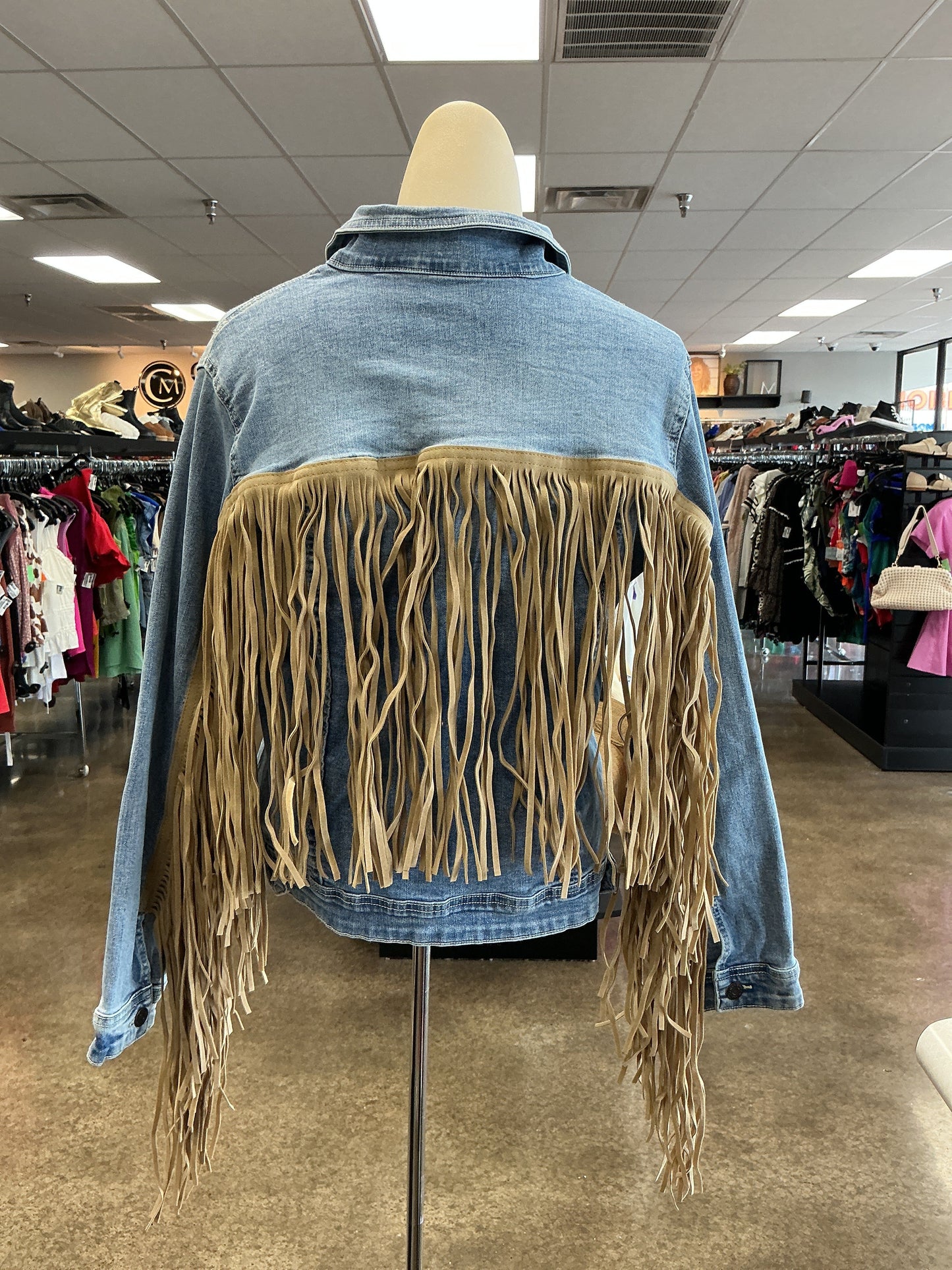 Jacket Denim By Veveret In Blue, Size:M