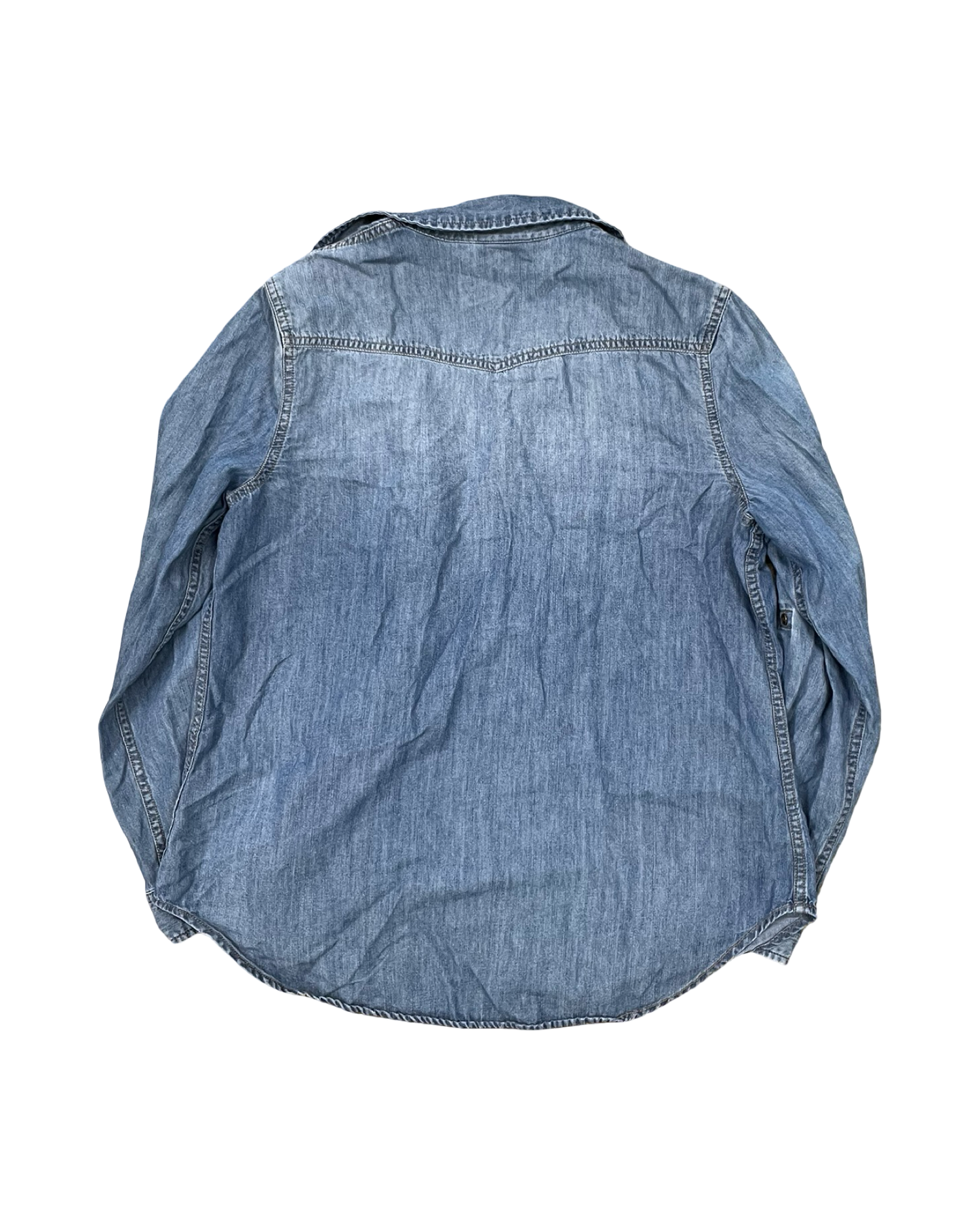 Blouse Ls By Ana In Blue Denim, Size:M