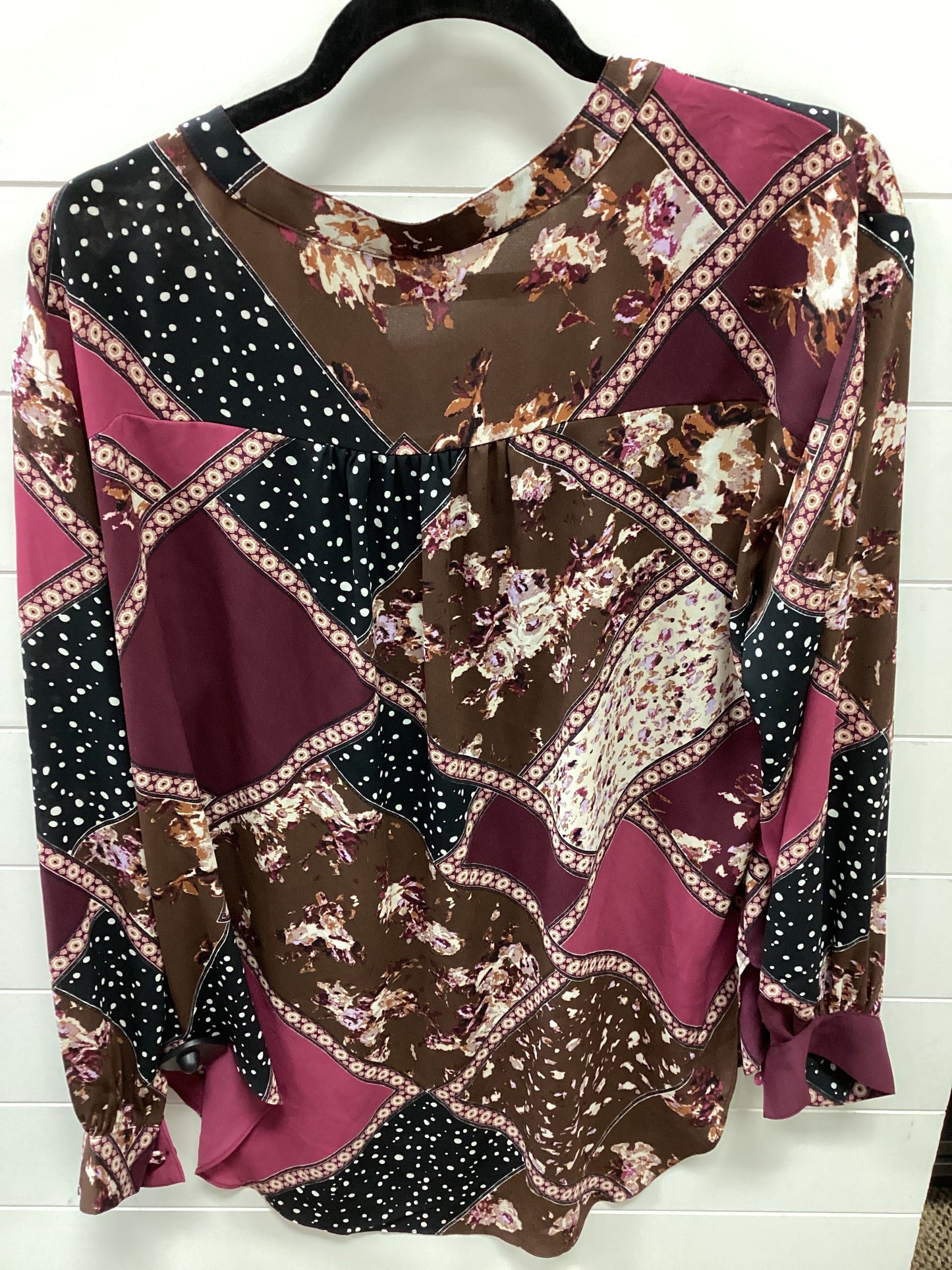 Top Ls By Maurices In Purple & Tan, Size:1X