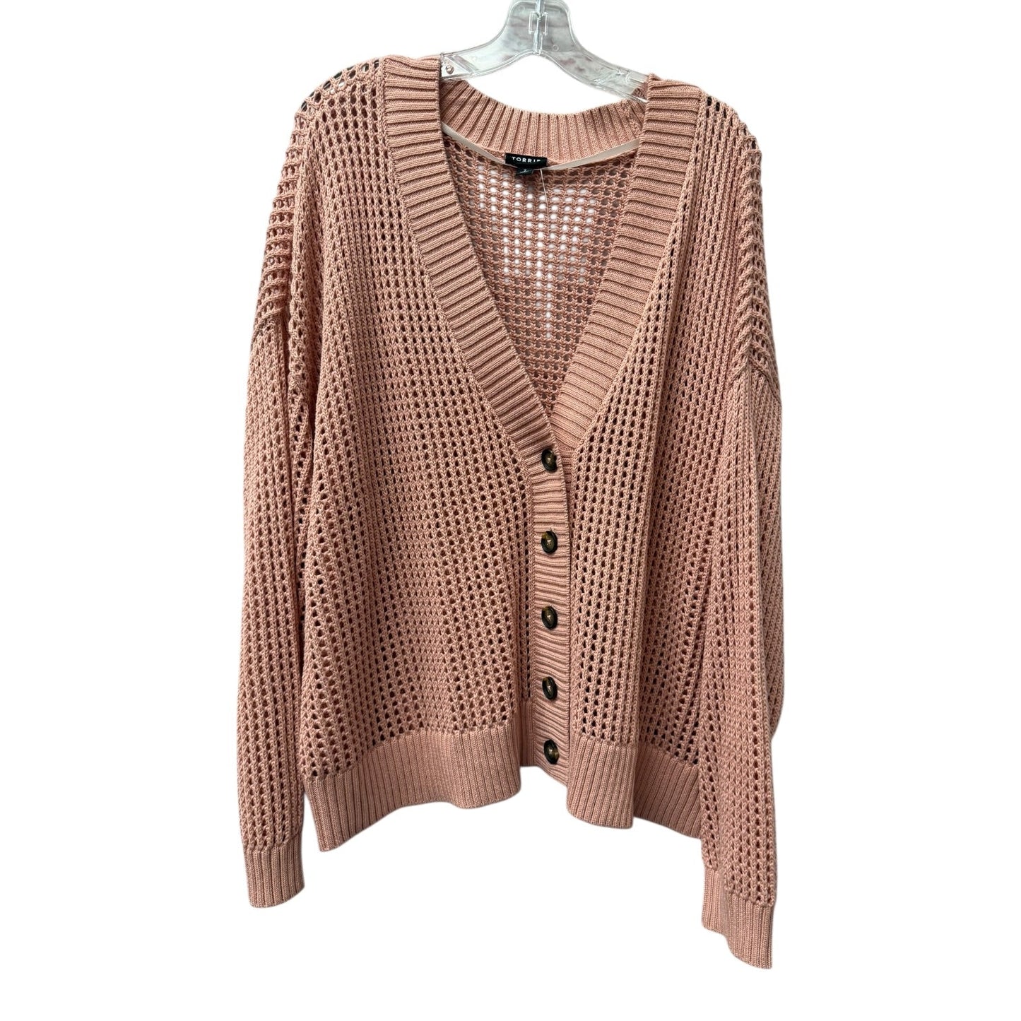 Sweater Cardigan By Torrid In Pink, Size:2X