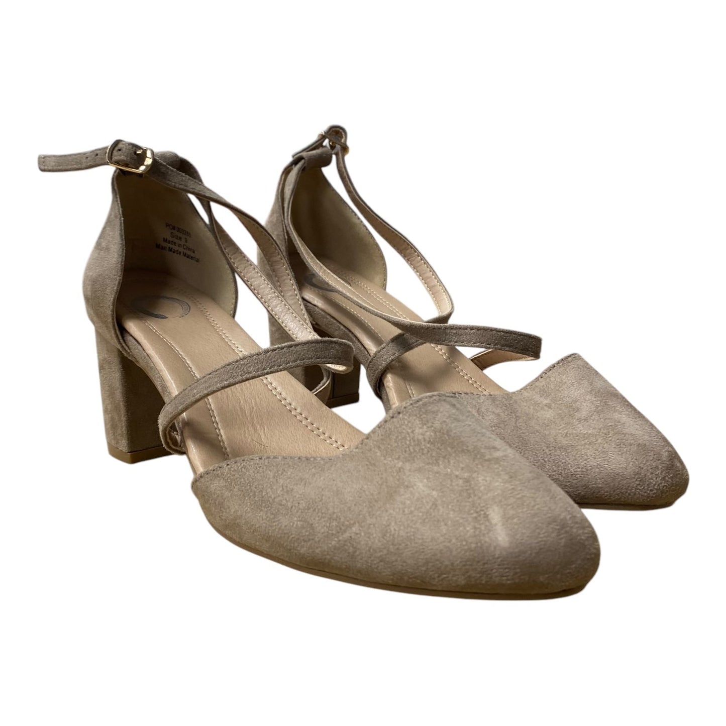 Shoes Heels Block In Tan, Size:9