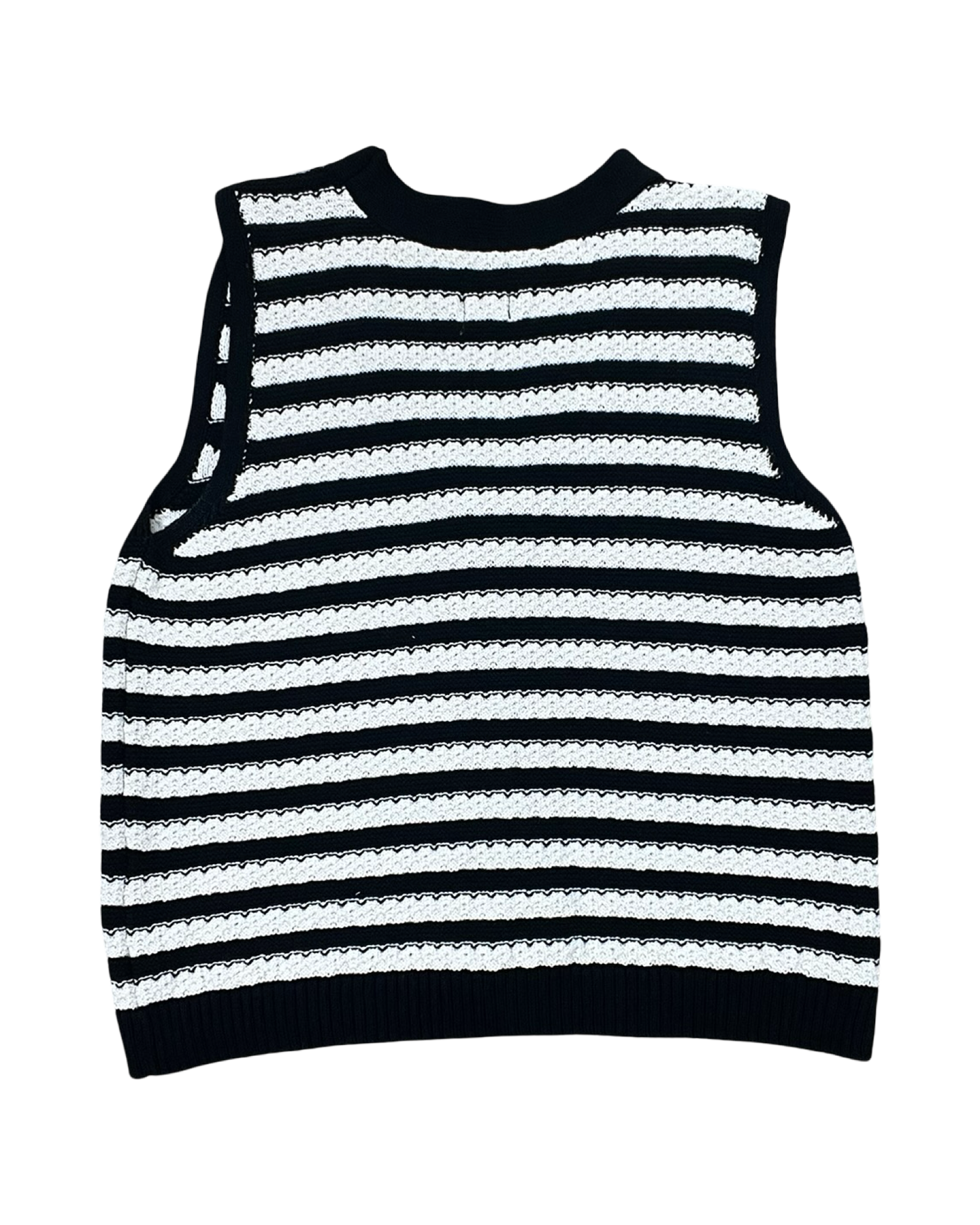 Blouse Sleeveless By Maeve In Black & Cream, Size:L
