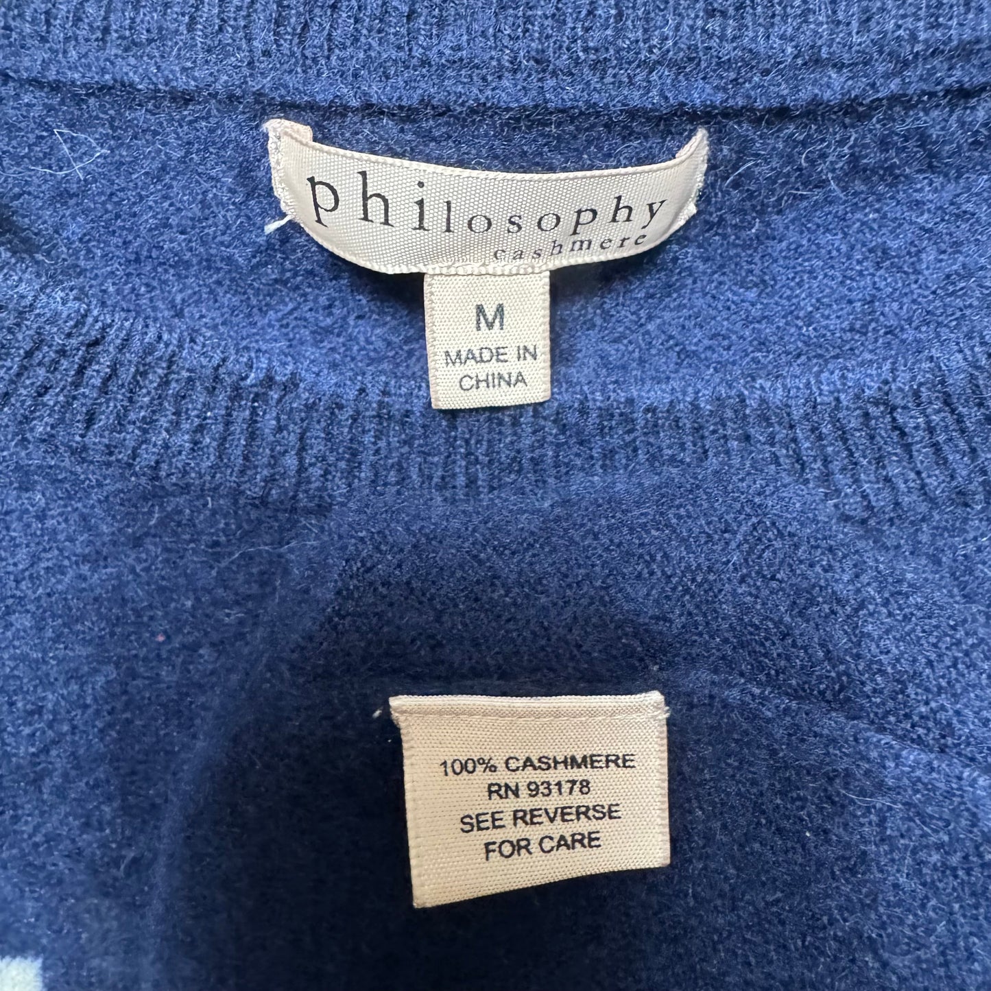 “Sunday” Cashmere Sweater By Philosophy In Navy, Size: M