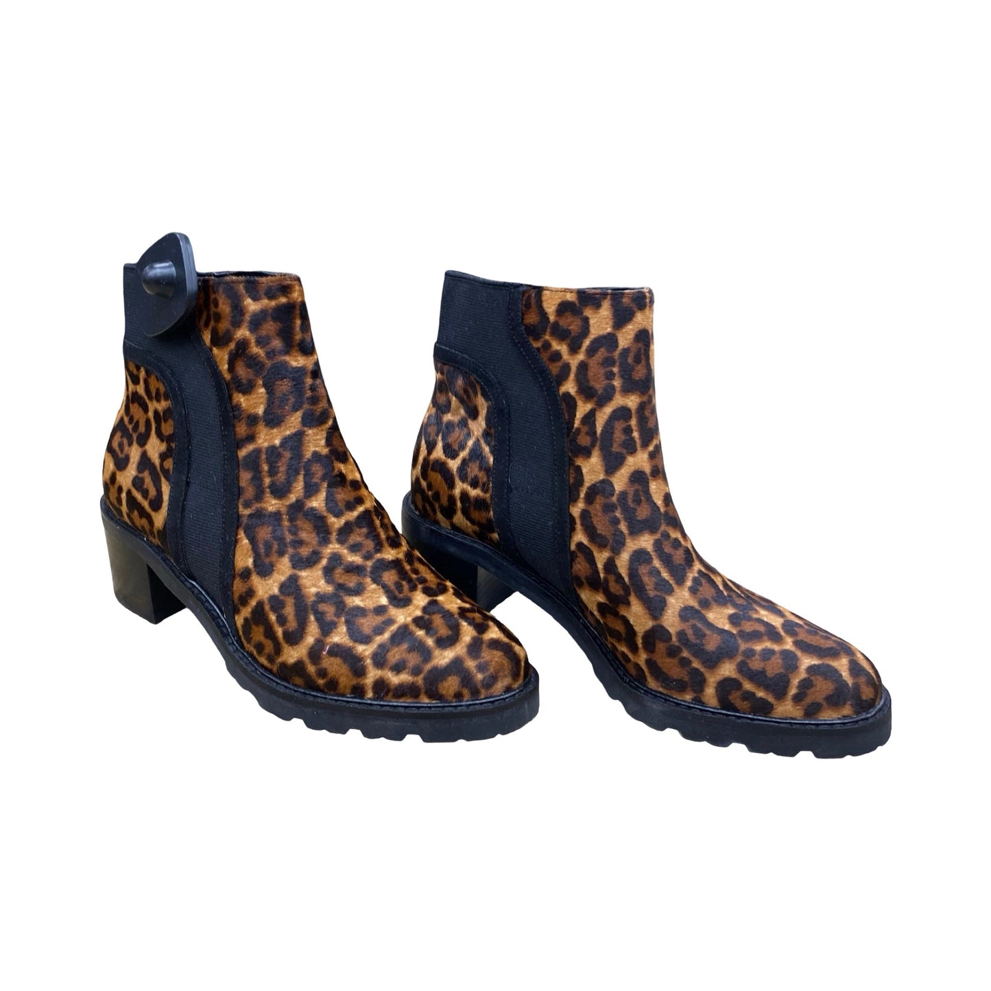 Boots Ankle Heels By Crown Vintage In Animal Print, Size:6