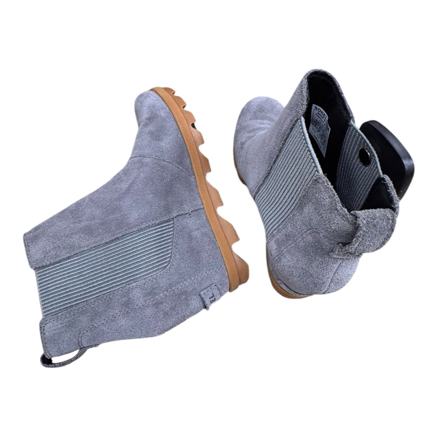 Boots Ankle Heels By Sorel In Grey, Size:7.5